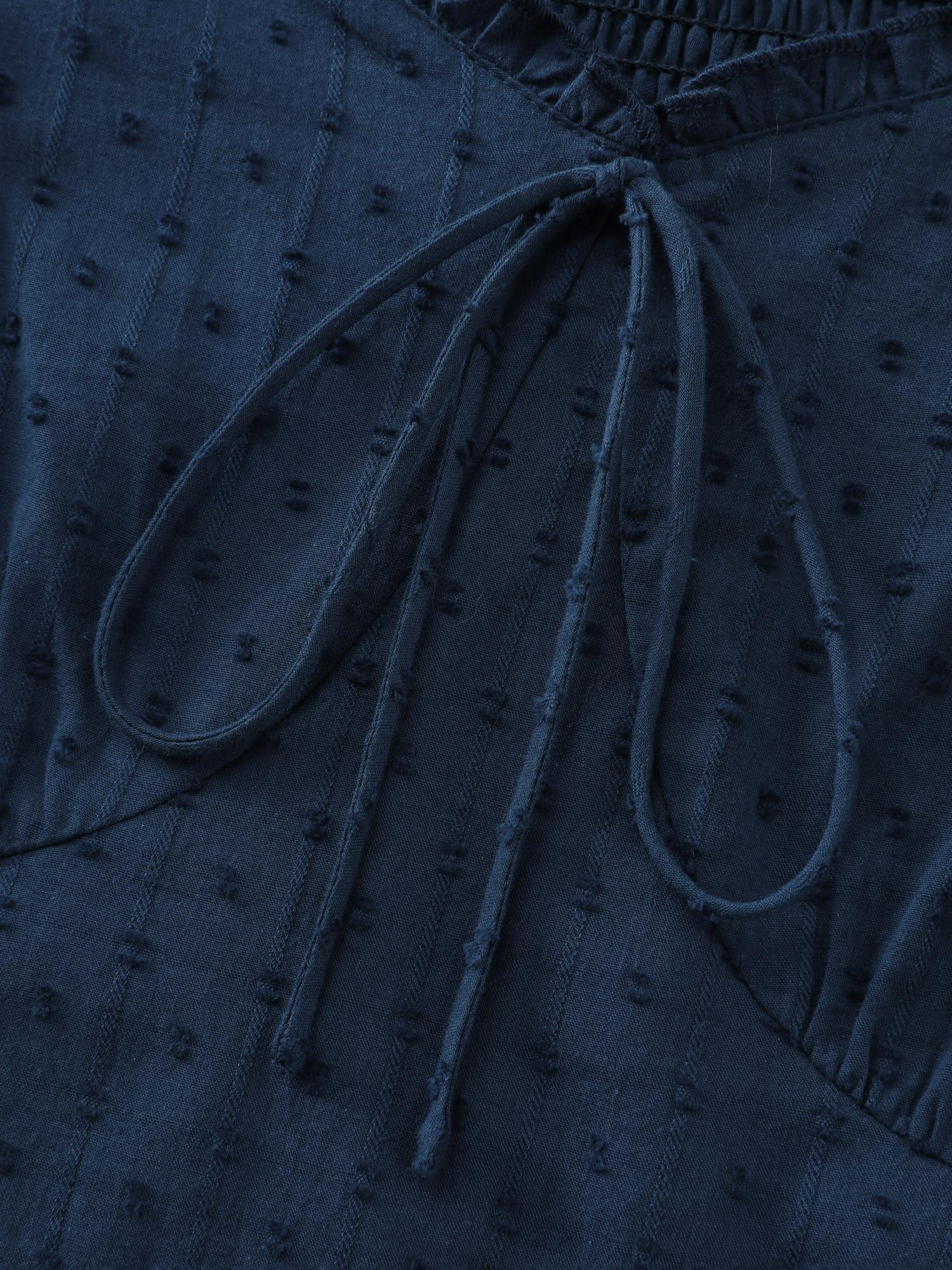 Pure Cotton Textured Pockets Jumpsuit Female Product Image