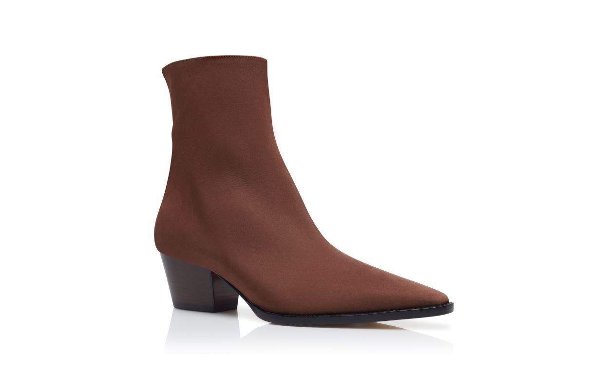 ALIERA Brown Nubuck Ankle Boots  Product Image