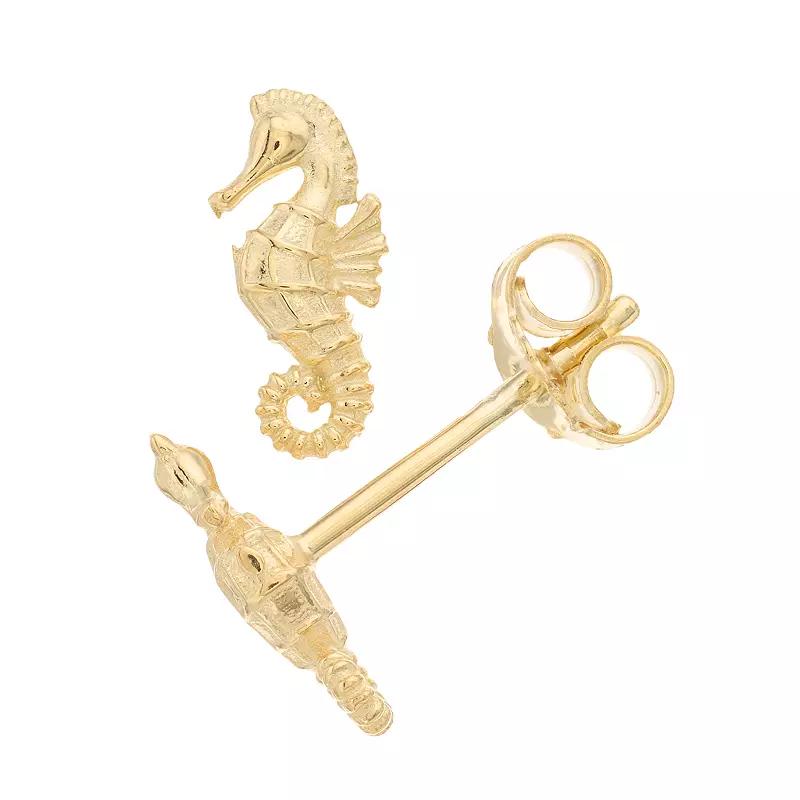 Au Naturale 14k Gold Seahorse Stud Earrings, Women's Product Image
