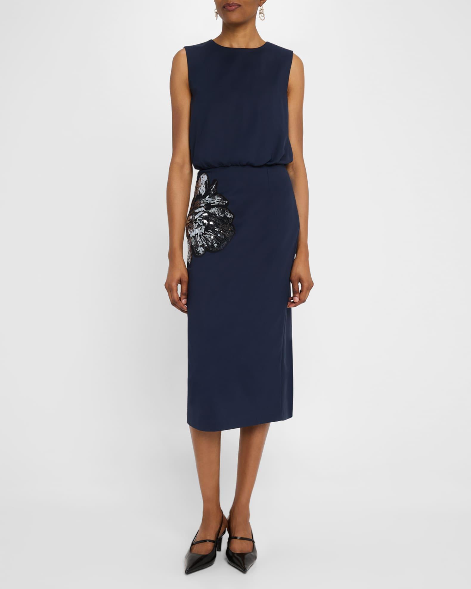 Myla Sequin Floral Applique Midi Dress Product Image