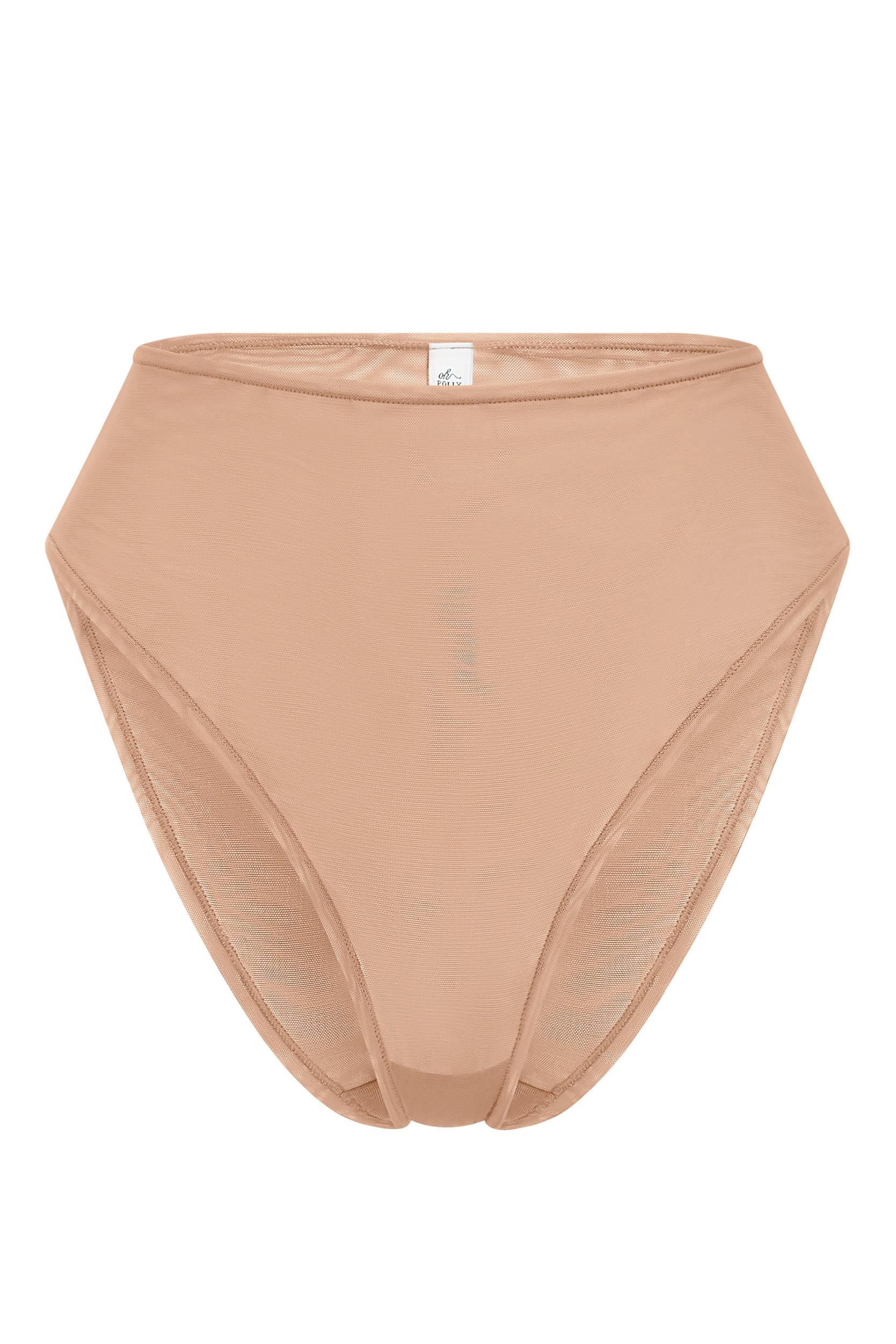 Soft Mesh High Waisted Knicker in Warm Peach Product Image
