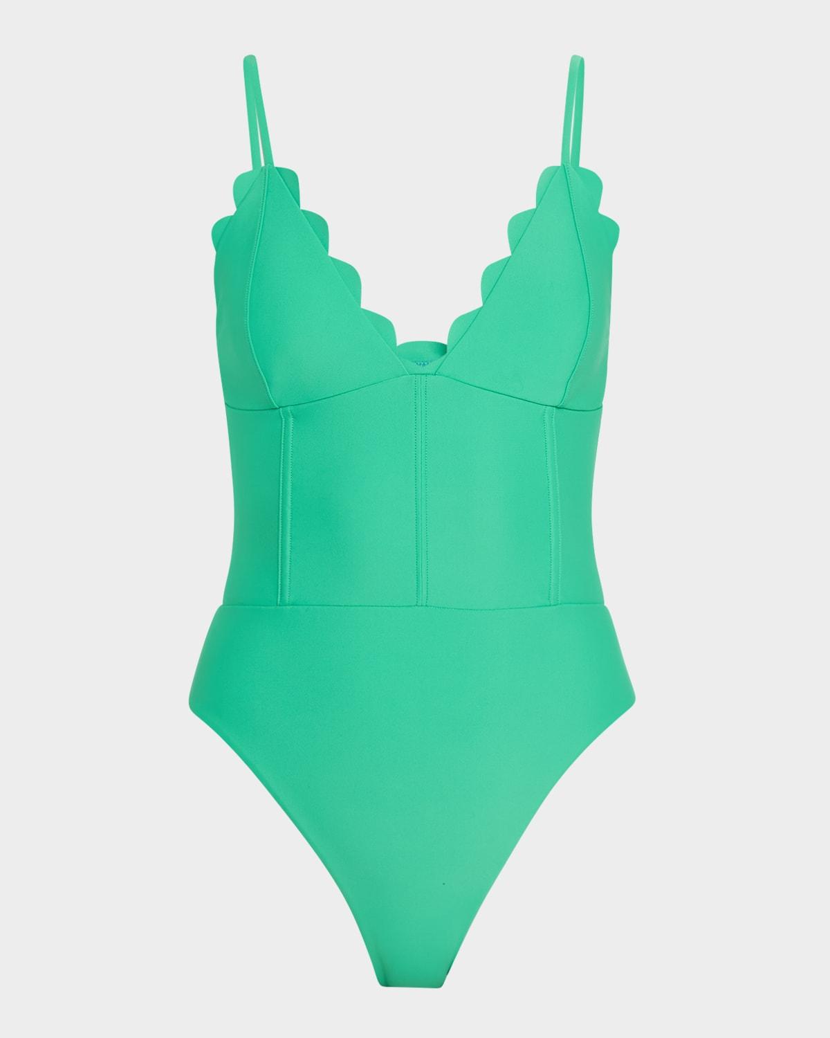 Womens Mikayla Scalloped One-Piece Swimsuit Product Image