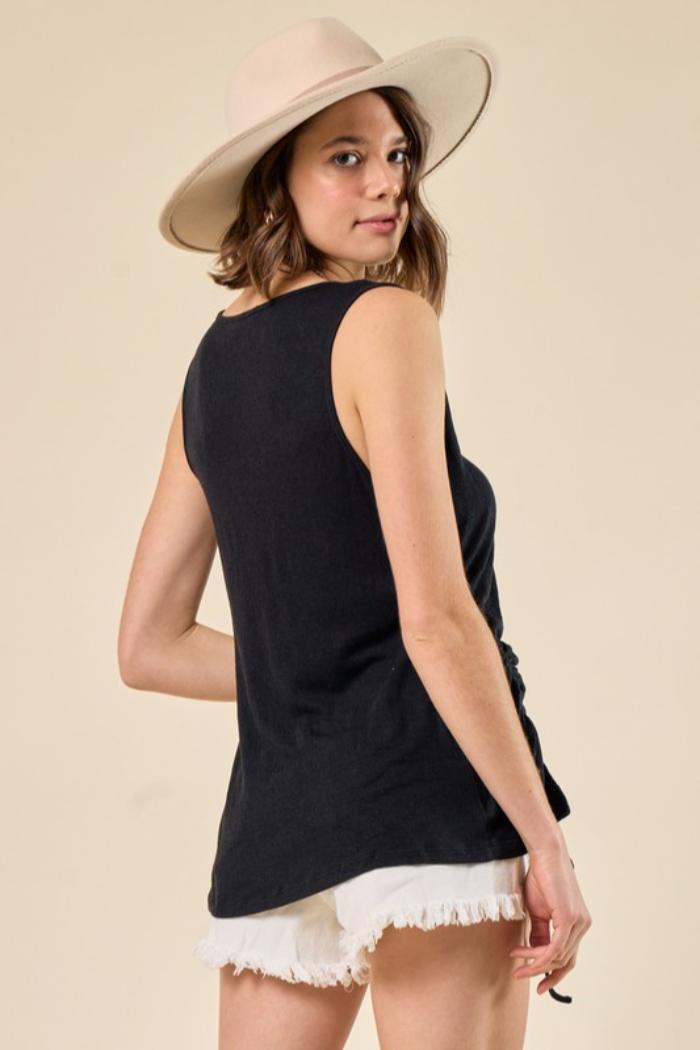 Sleeveless Top with Ruching Detail Product Image