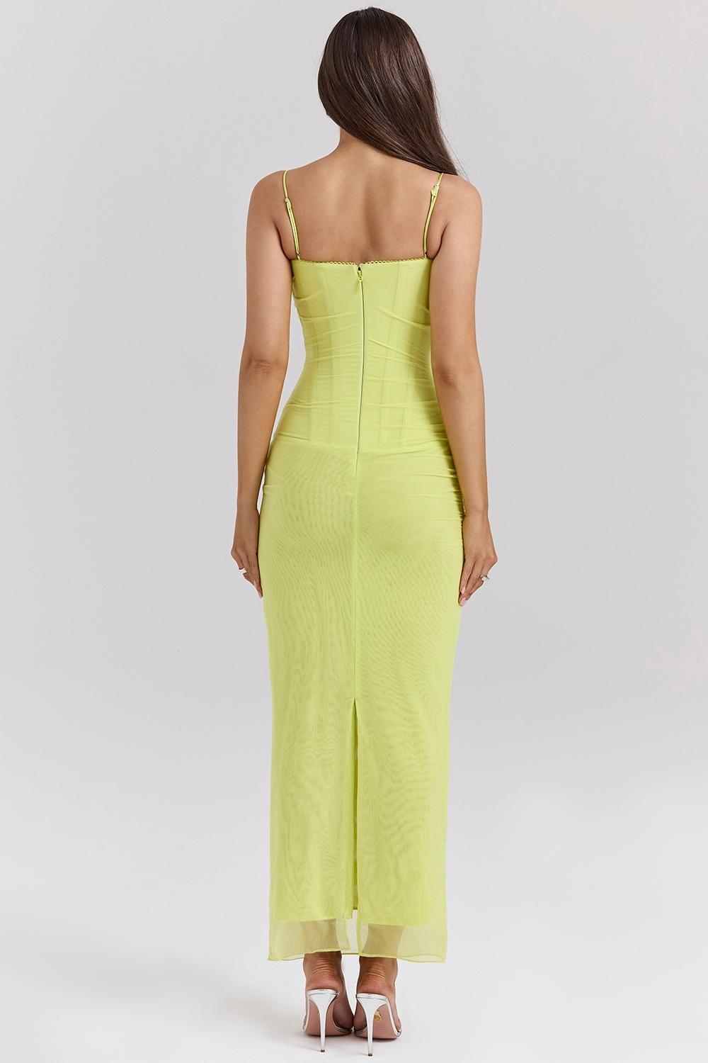 Nalini  acid lime corset maxi dress Product Image