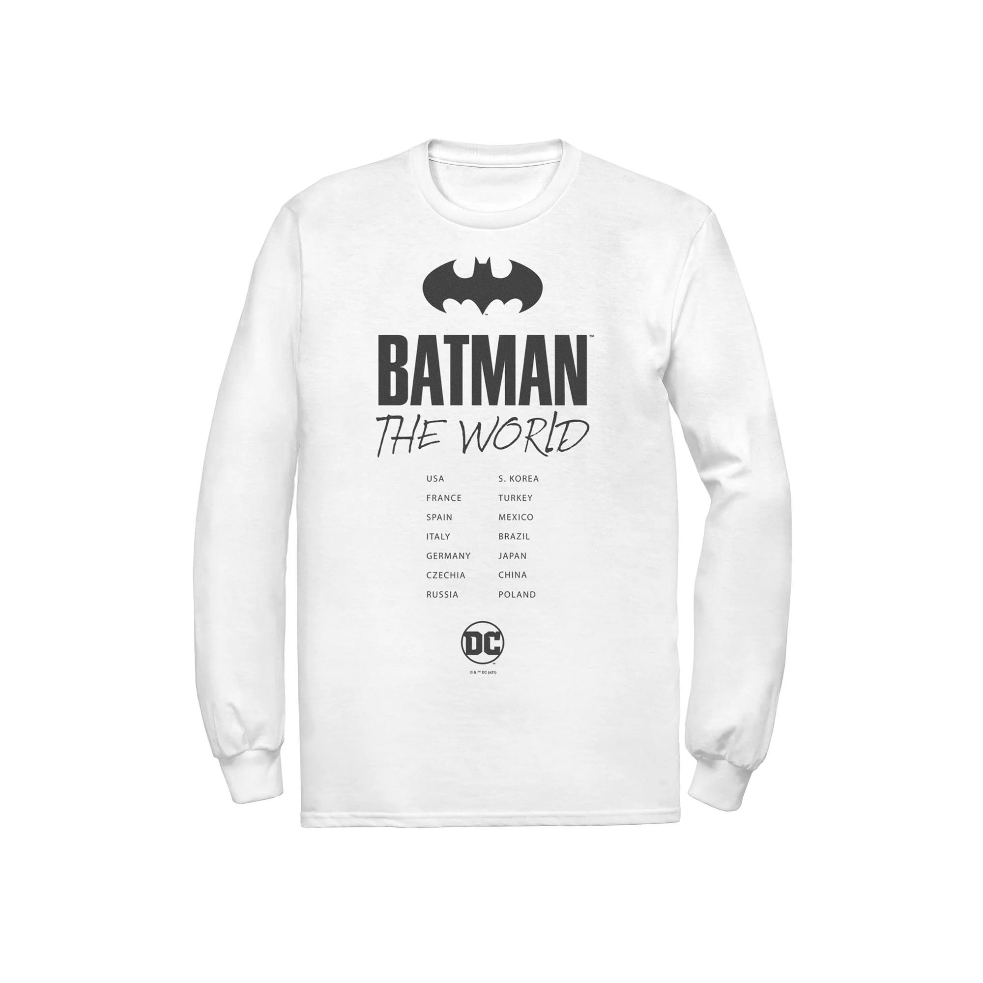 Men's Batman: The World White Bat Logo Stamp Tee, Boy's,  Product Image