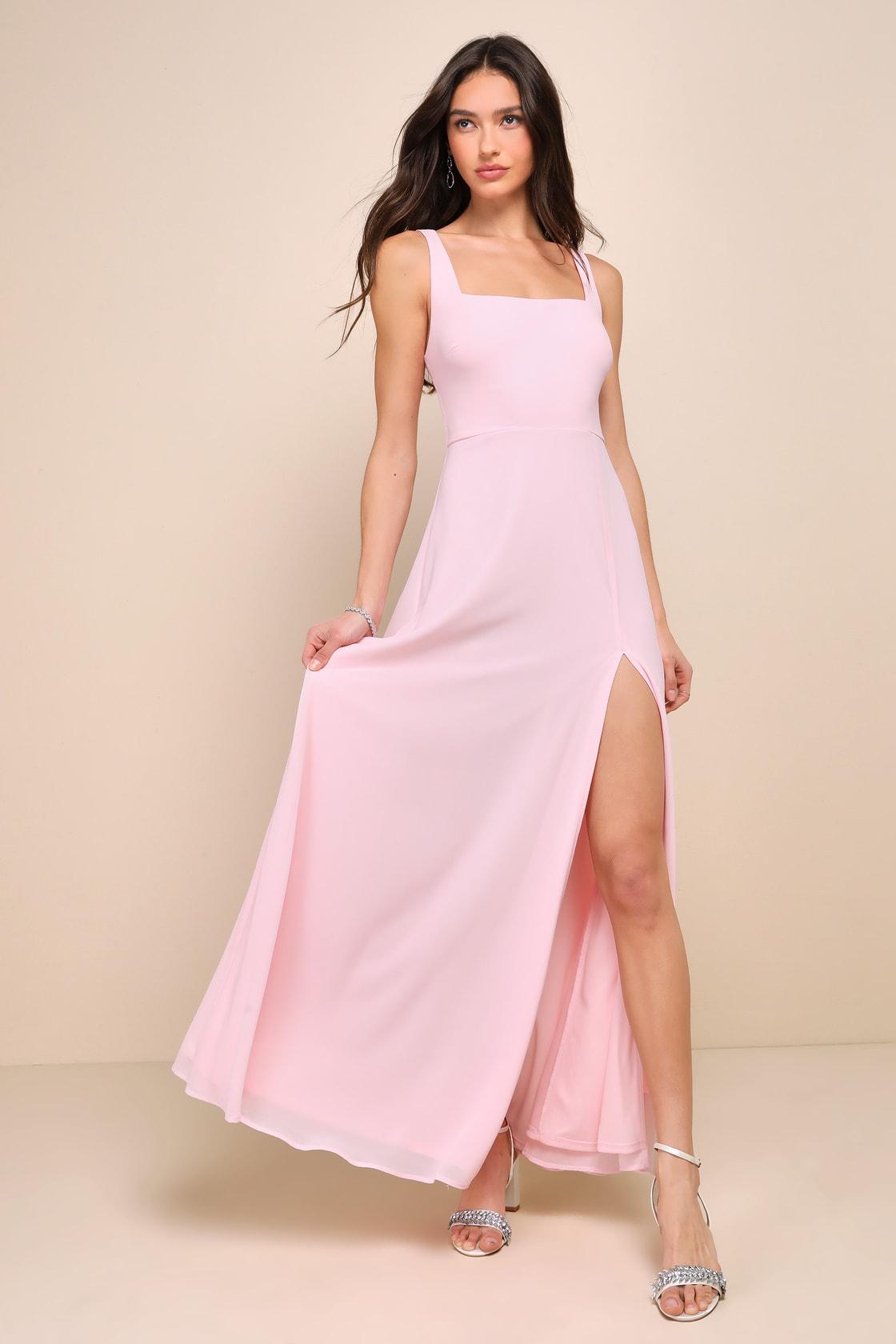 Remarkable Arrival Light Pink Sleeveless Maxi Dress Product Image