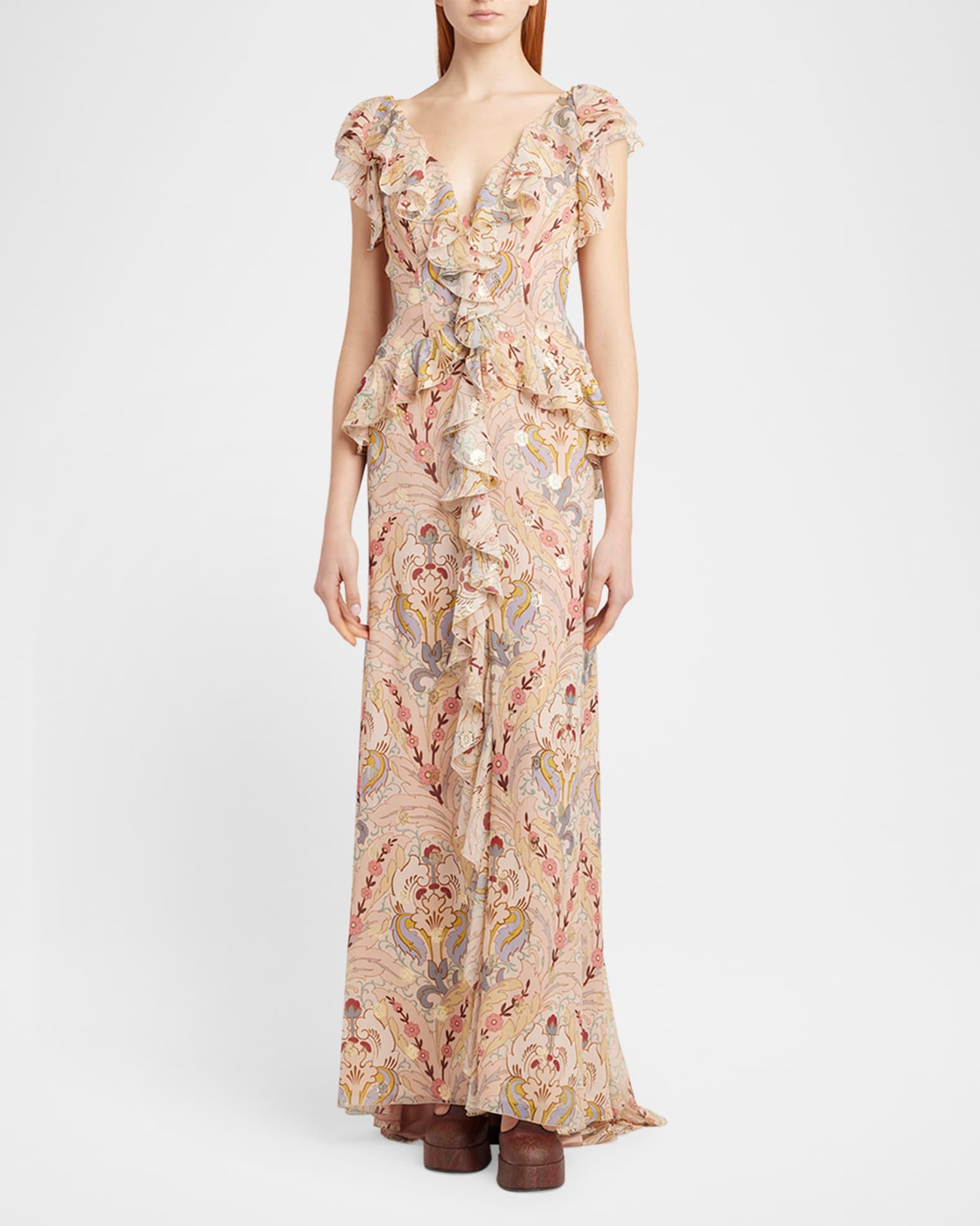 Fiesta Fil Coupe Ruffle Gown Product Image