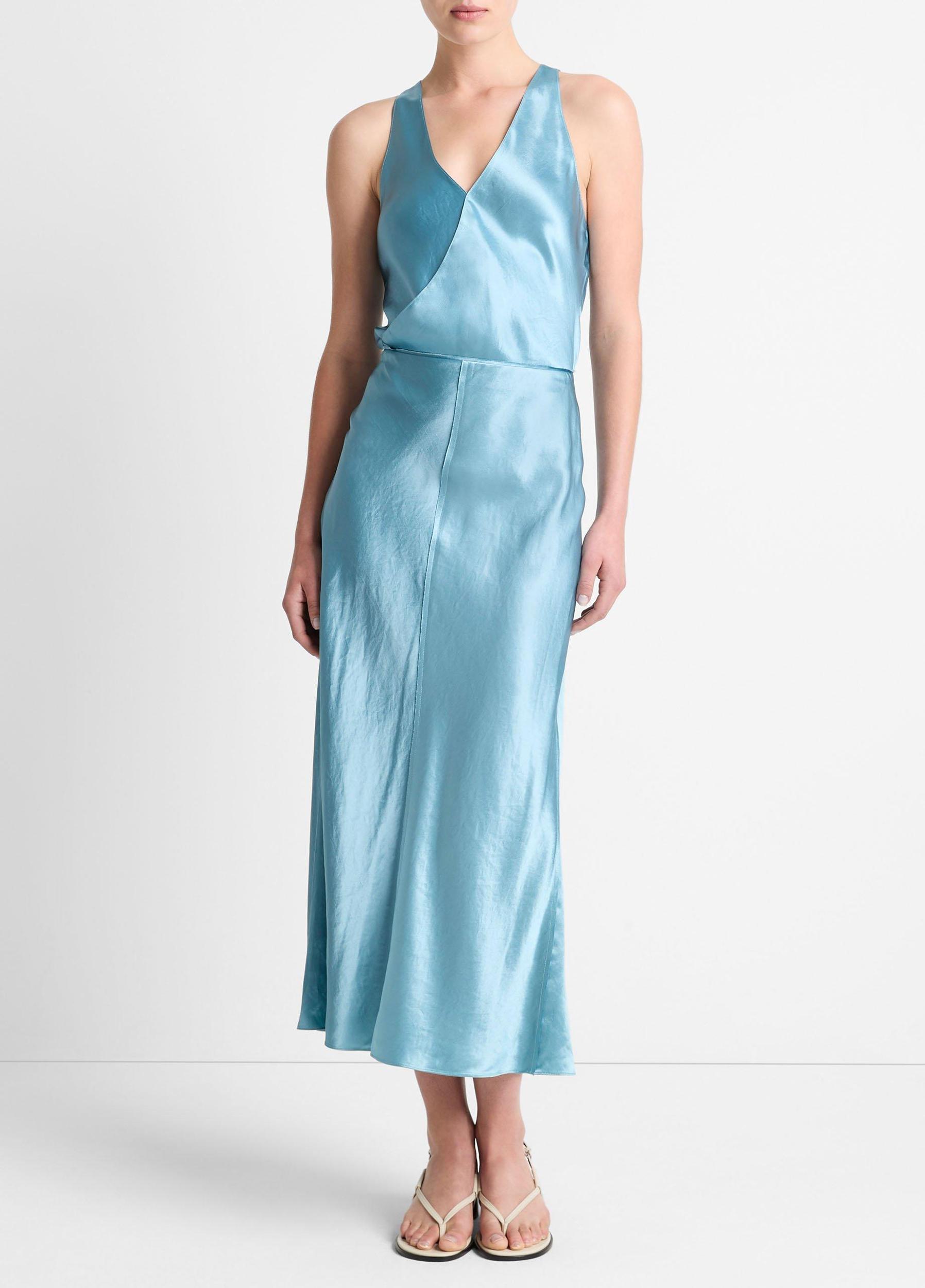 Womens Satin Surplice Tank Product Image