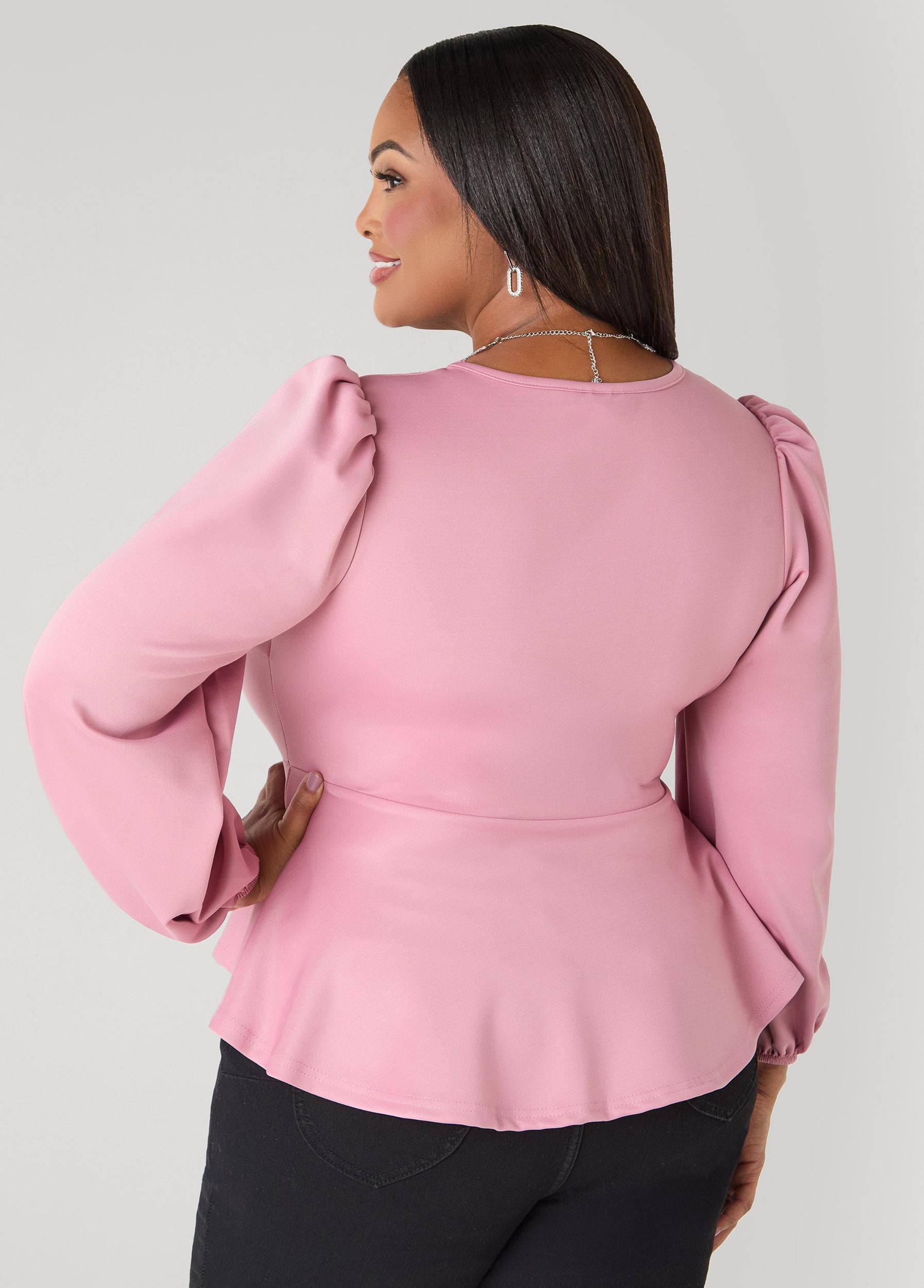 Puff Sleeved Peplum Top Product Image