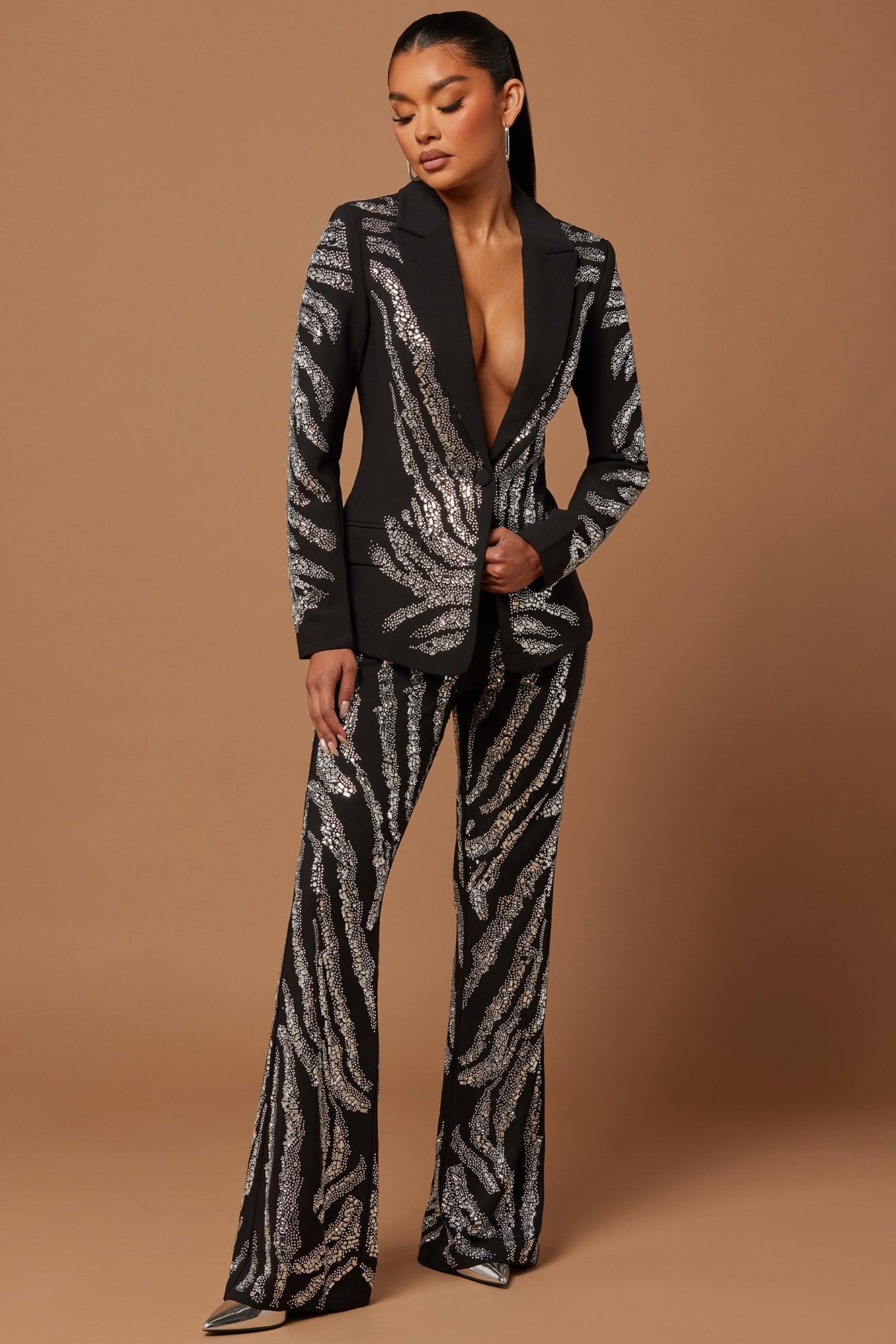 Amira Embellished Pant - Black Product Image