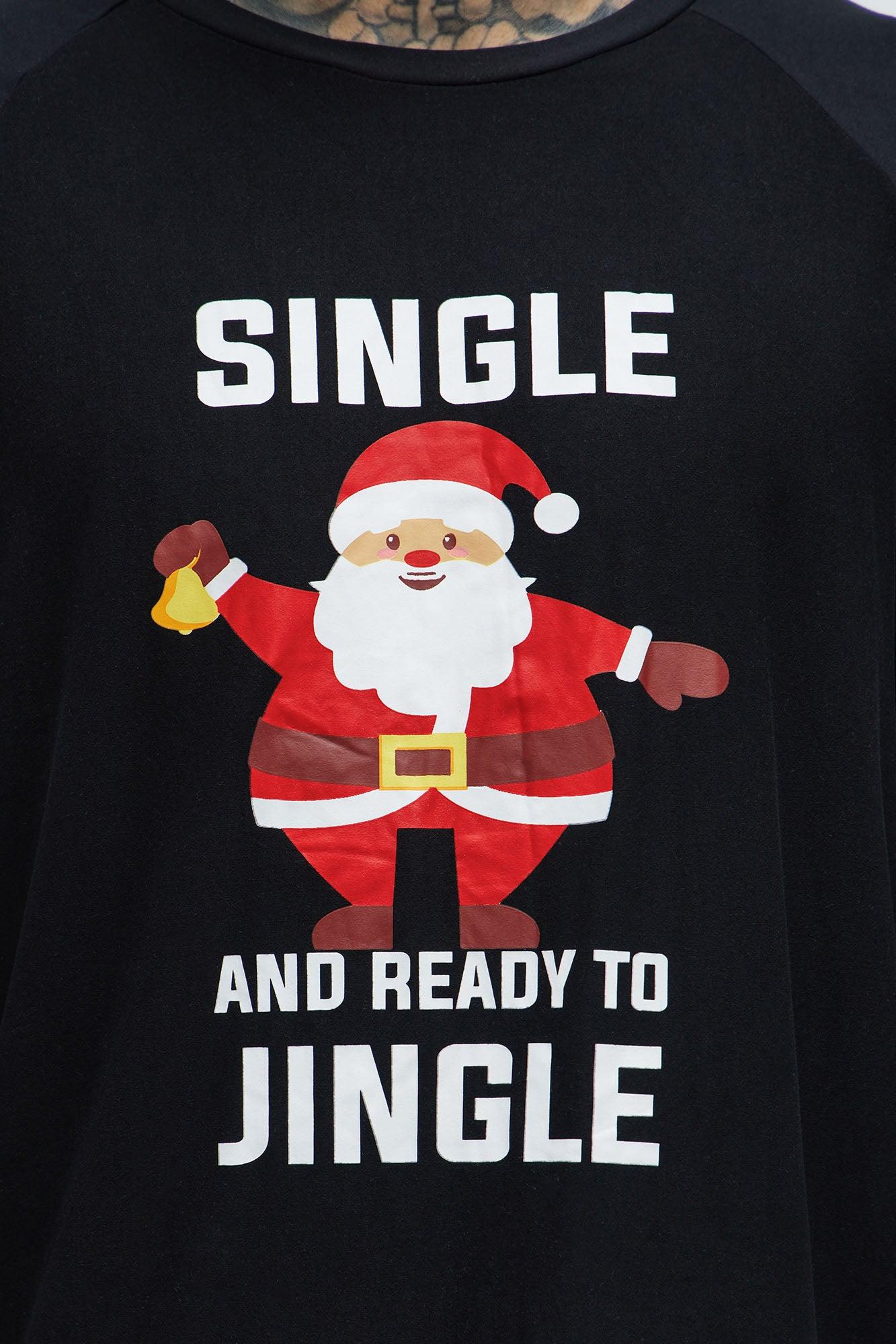 Single Ready To Jingle Holiday PJ Set - Black/combo Product Image