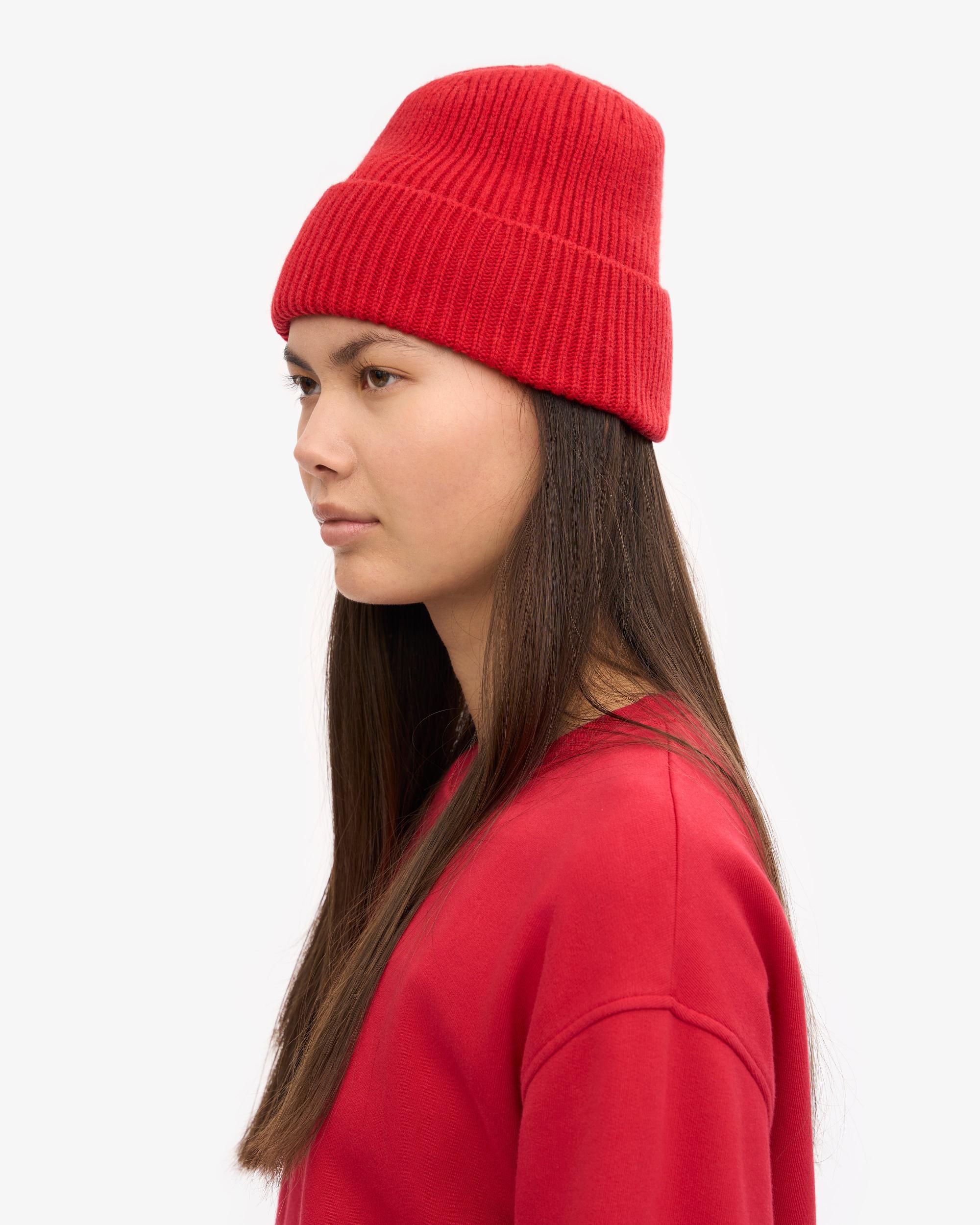 Merino Wool Beanie - Scarlet Red Product Image