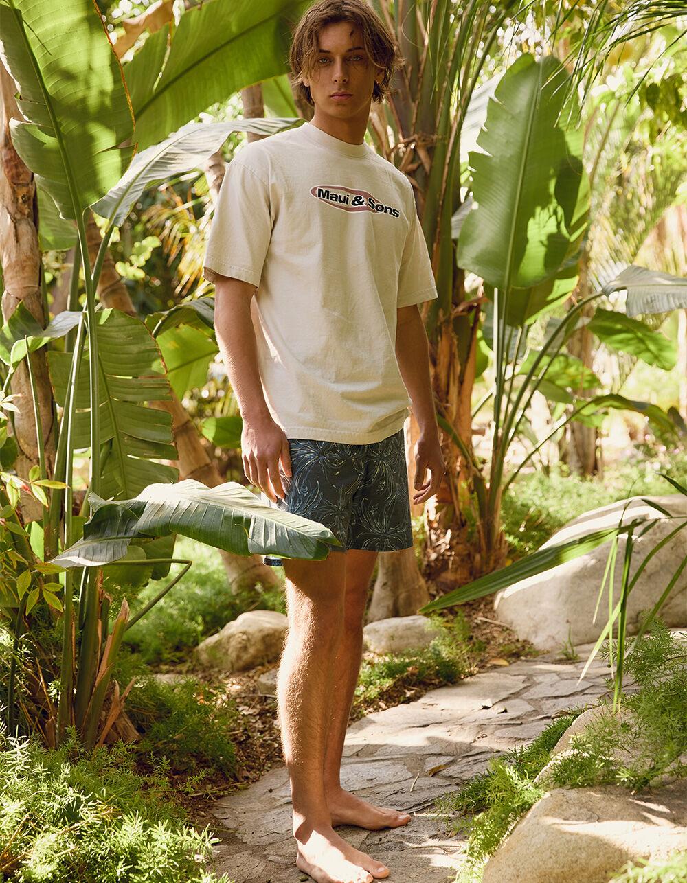 MAUI & SONS Flying Disc Mens Tee - BONE Product Image