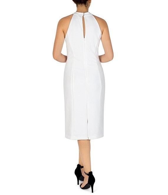 Julia Jordan Twist Halter Neck Sleeveless Stretch Crepe Sheath Dress Product Image