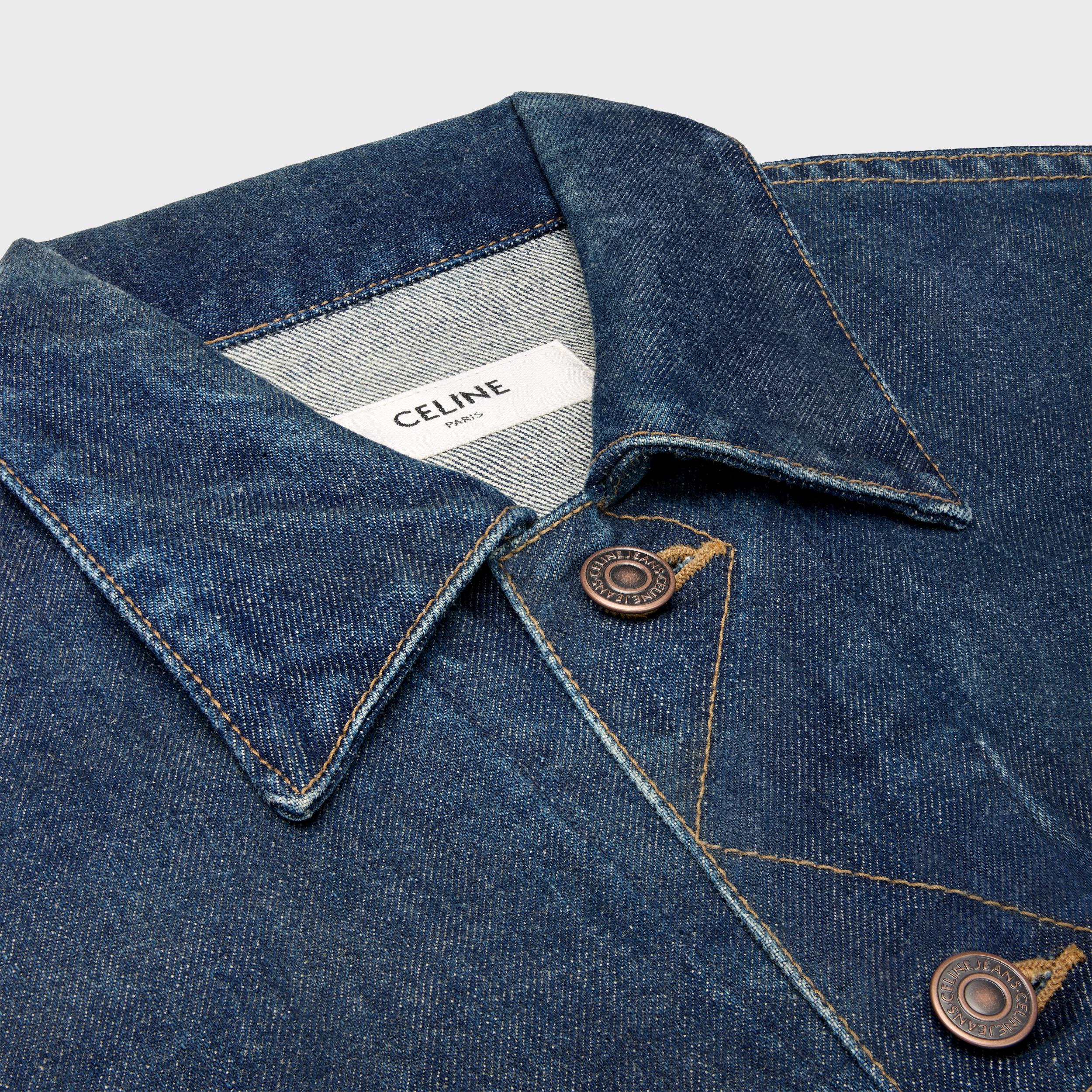 trucker jacket in royal indigo wash denim Product Image