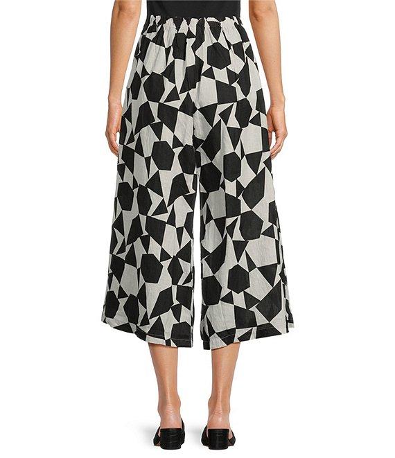 Bryn Walker Ella Woven Prisma Print Wide-Leg Pull-On Coordinating Crop Pants Product Image