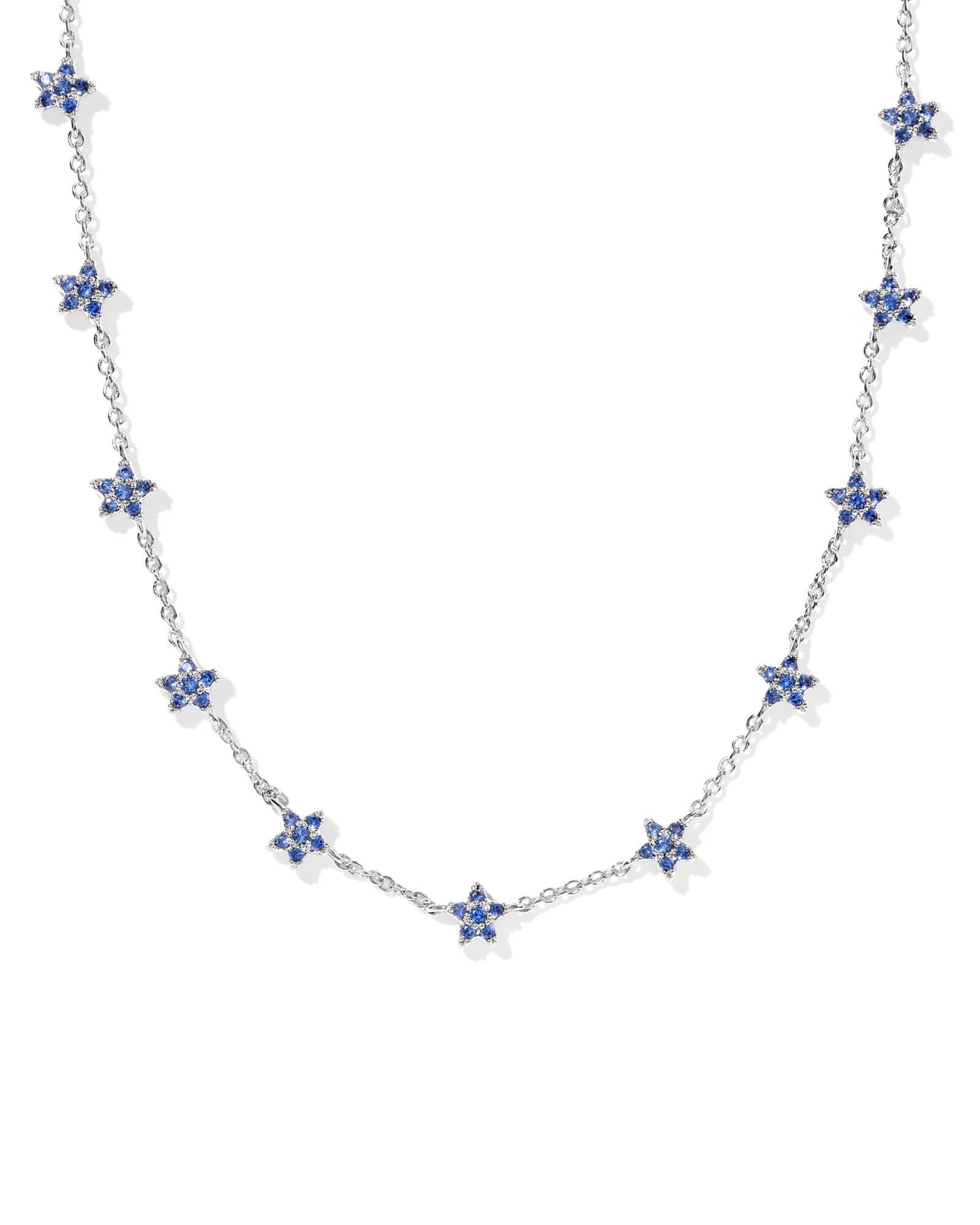 Elisa Silver Pave Star Short Pendant Necklace Product Image