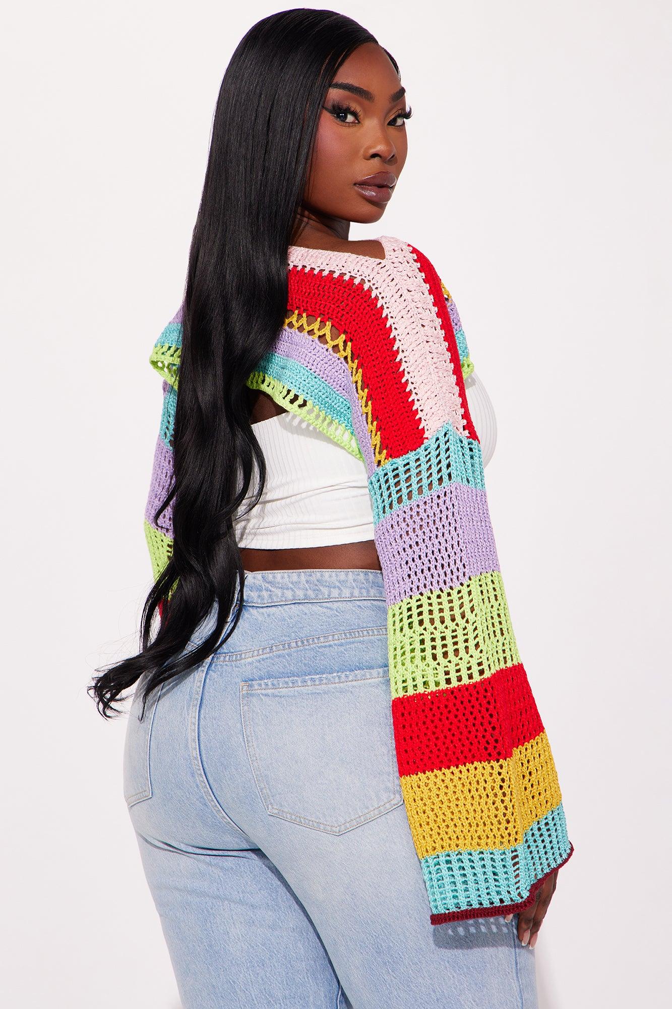 Taste The Rainbow Crochet Bolero - Multi Color Product Image