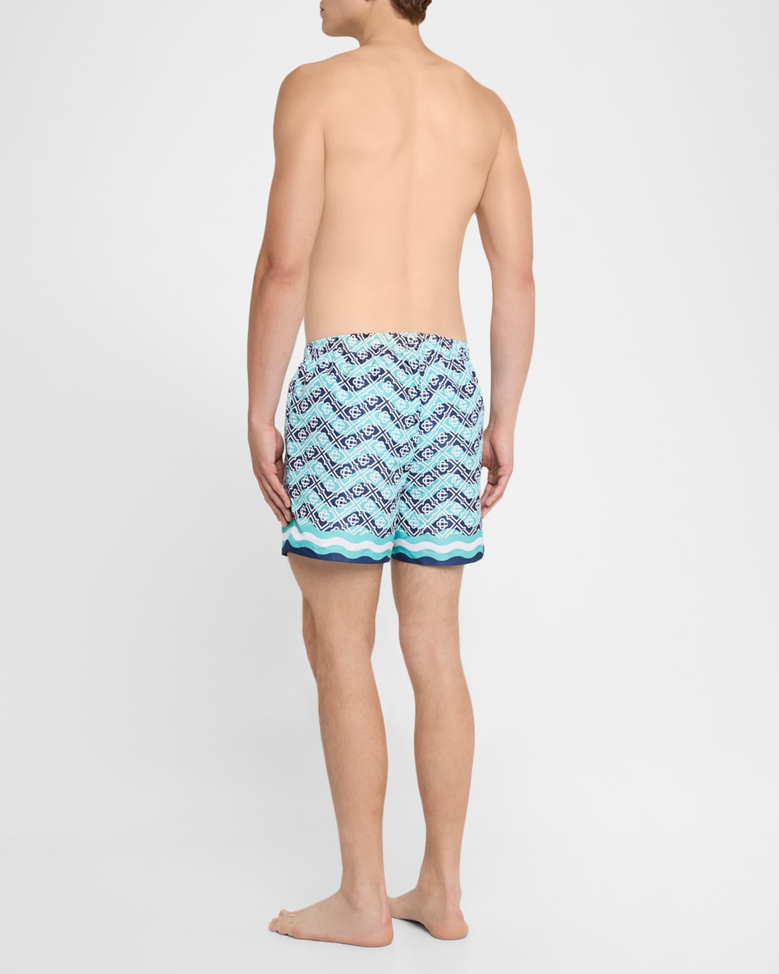 Casablanca Printed Swim Shorts in Baby Blue Product Image