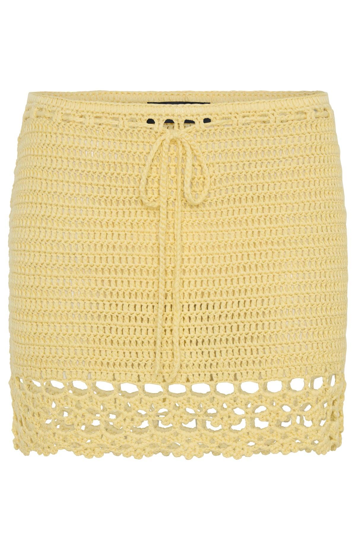 Don't Ask Me That Crochet Mini Skirt Lemon Product Image