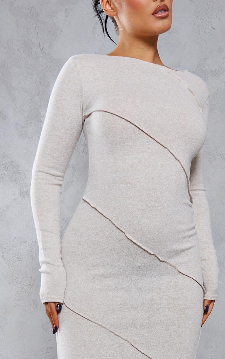 Oatmeal Binding Detail Midaxi Dress Product Image