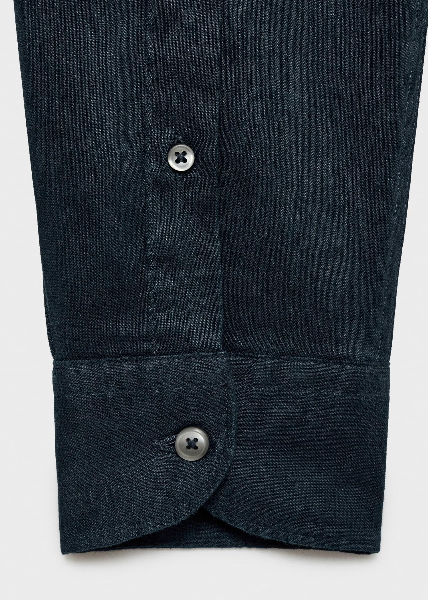100% linen slim-fit shirt - Men | MANGO USA Product Image