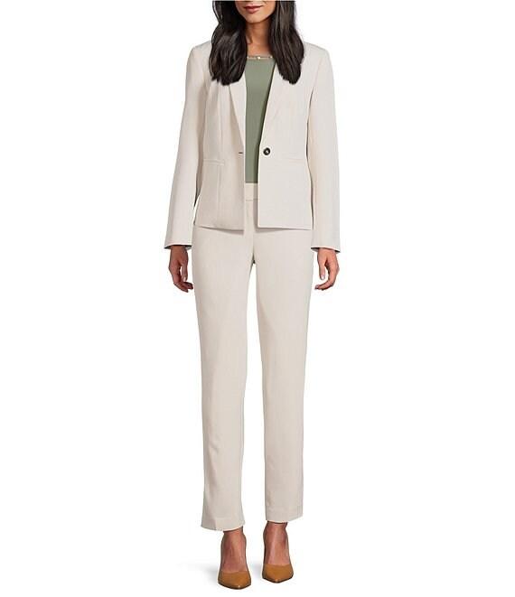 Kasper Crepe Fly Front Slim Pants Product Image