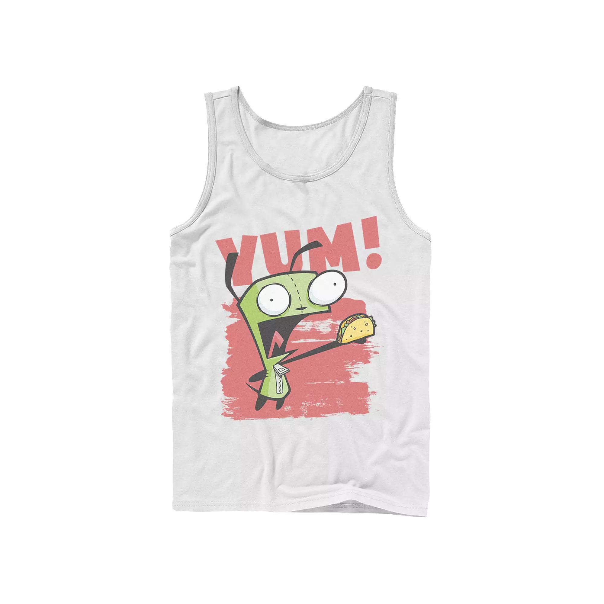 Men's Nickelodeon Invader Zim Gir Screaming Yum! Taco Portrait Graphic Graphic Tank Top,  Product Image
