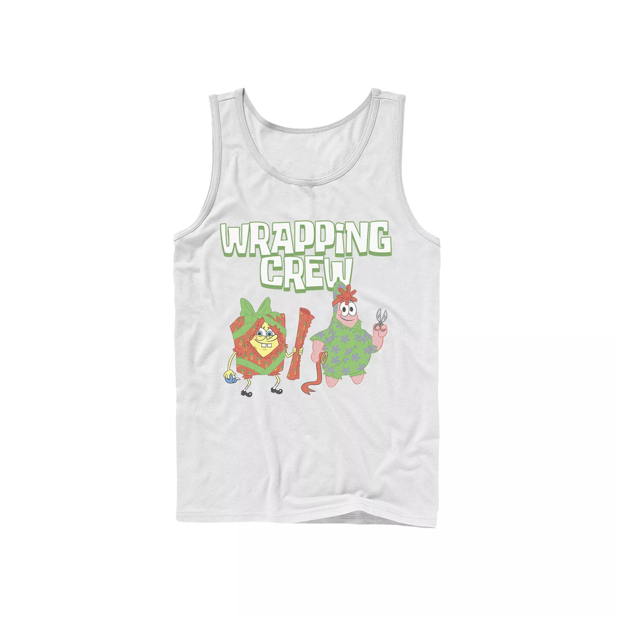Men's Nickelodeon Spongebob Squarepants Patrick Wrapping Crew Christmas Graphic Tank Top,  Product Image