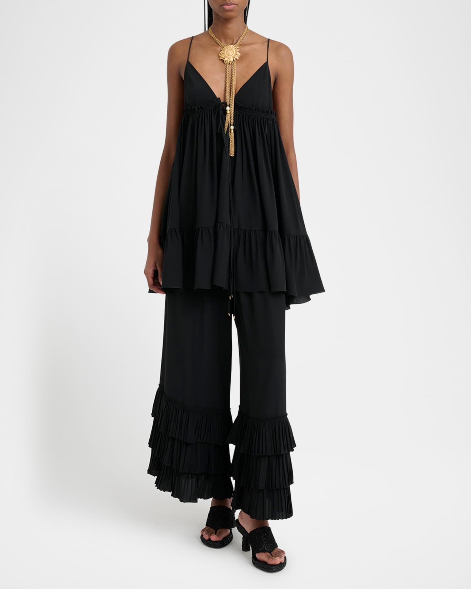 V-Neck Ruffle Mini Babydoll Dress Product Image