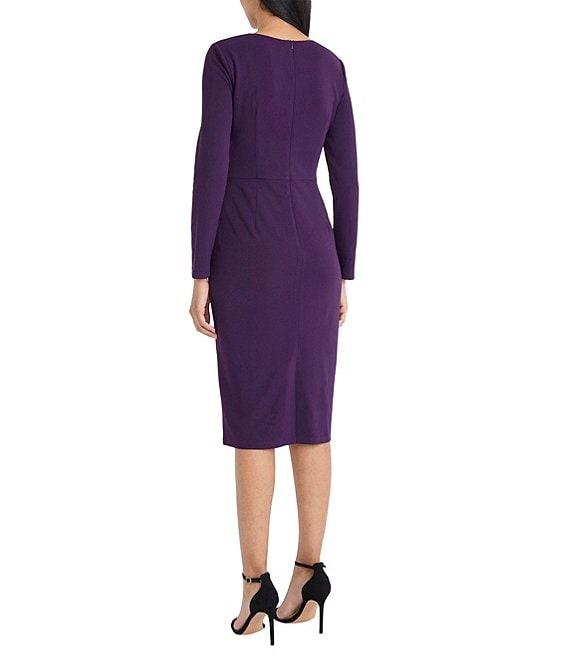 Maggy London Stretch Crew Neck Long Sleeve Dress Product Image