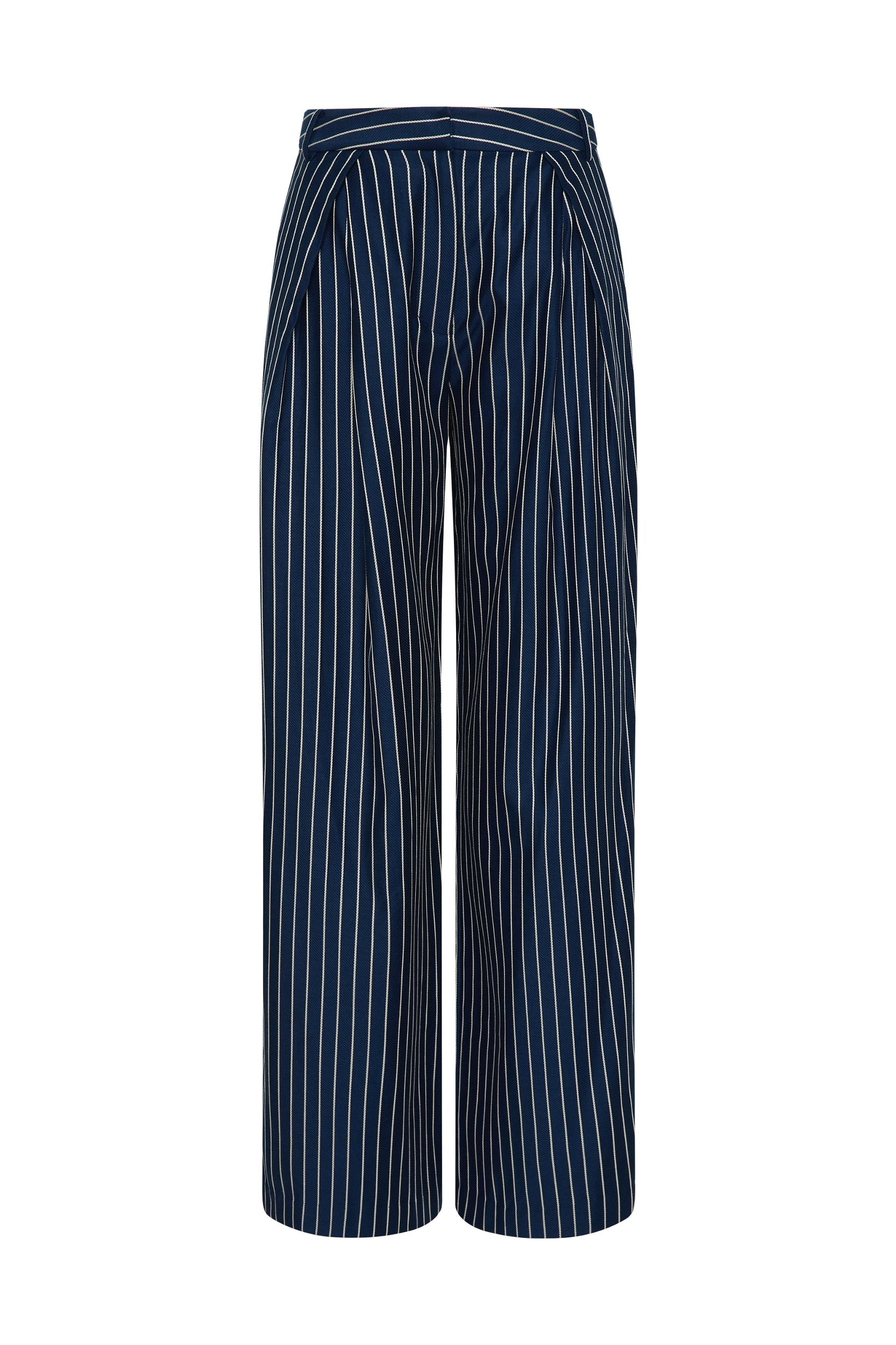 Lalia Trouser Chevron Stripe Vintage Navy - Final Sale Product Image