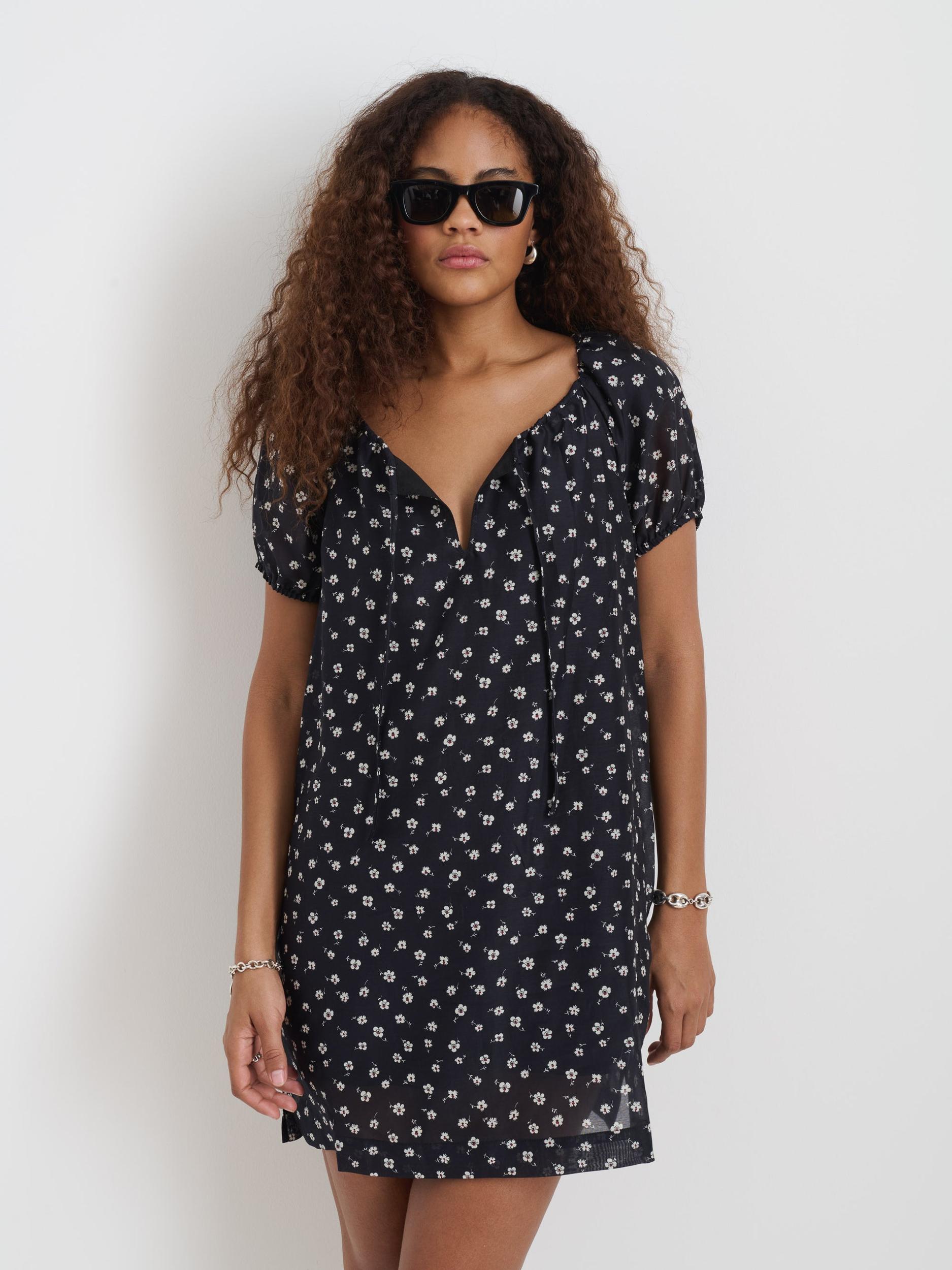 Rose Dress In Floral Cotton Silk Product Image