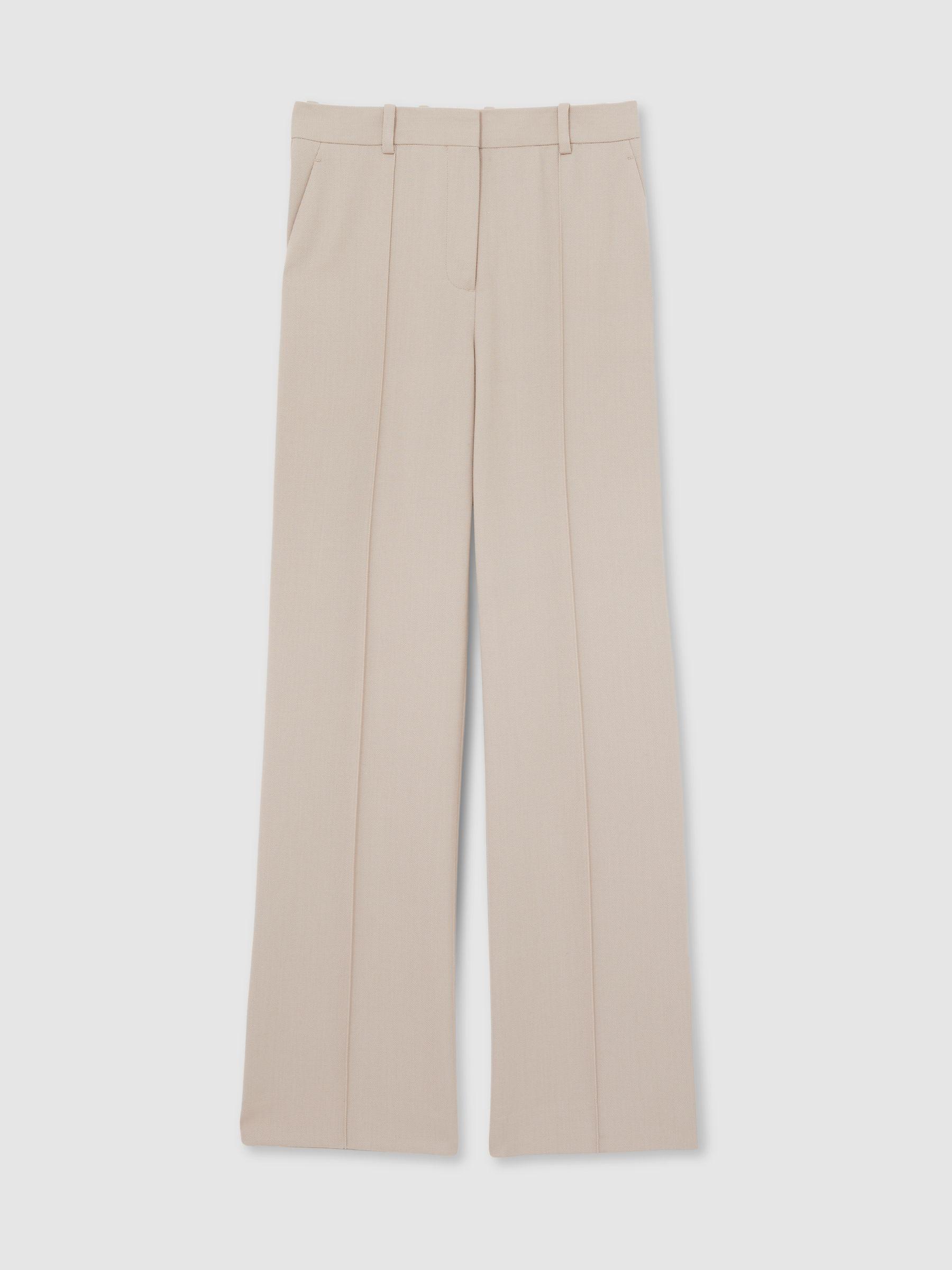 Straight-Leg Textured  Wool-Blend Suit Trousers in Neutral Product Image