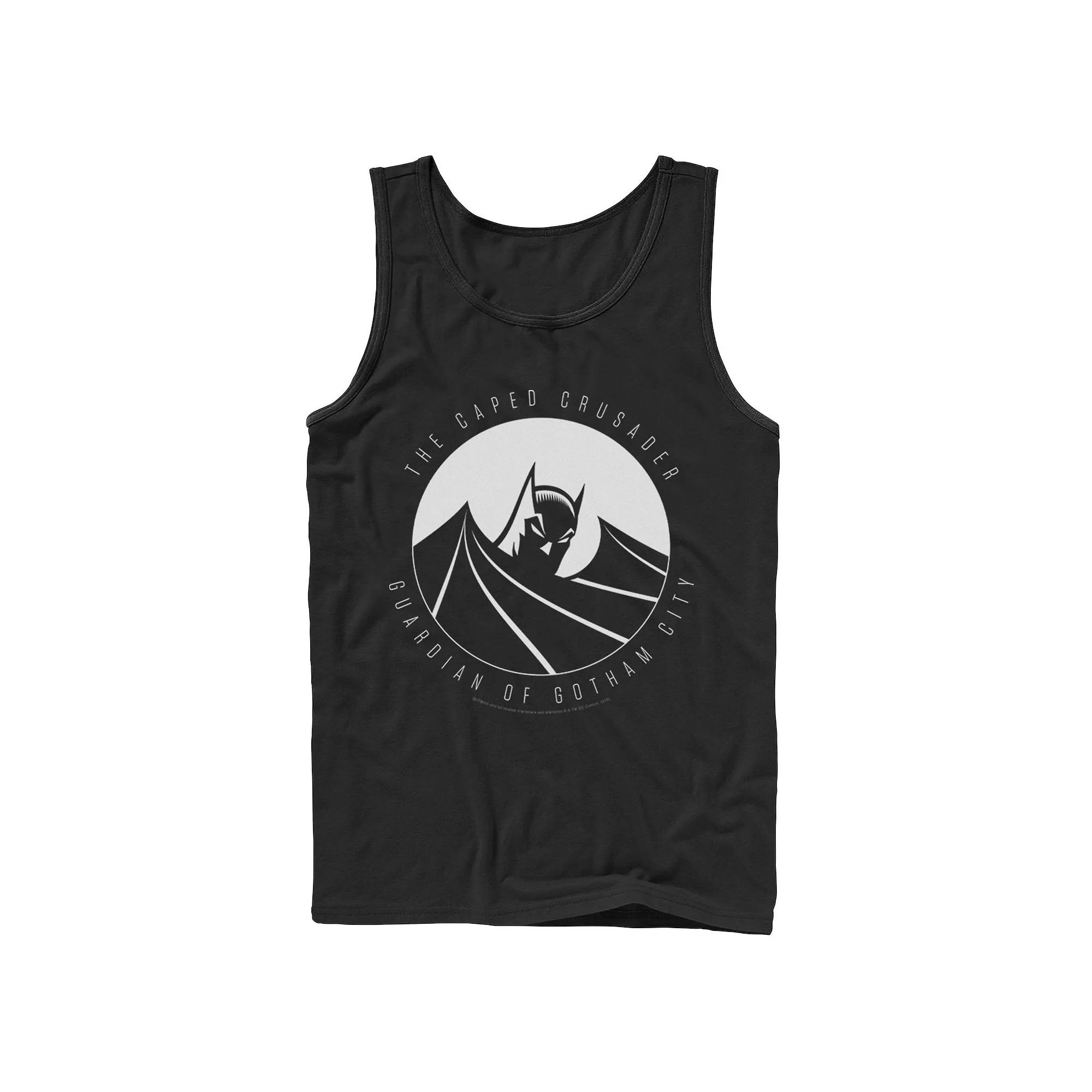 Men's DC Comics Batman The Caped Crusader Text Poster Tank Top,  Product Image