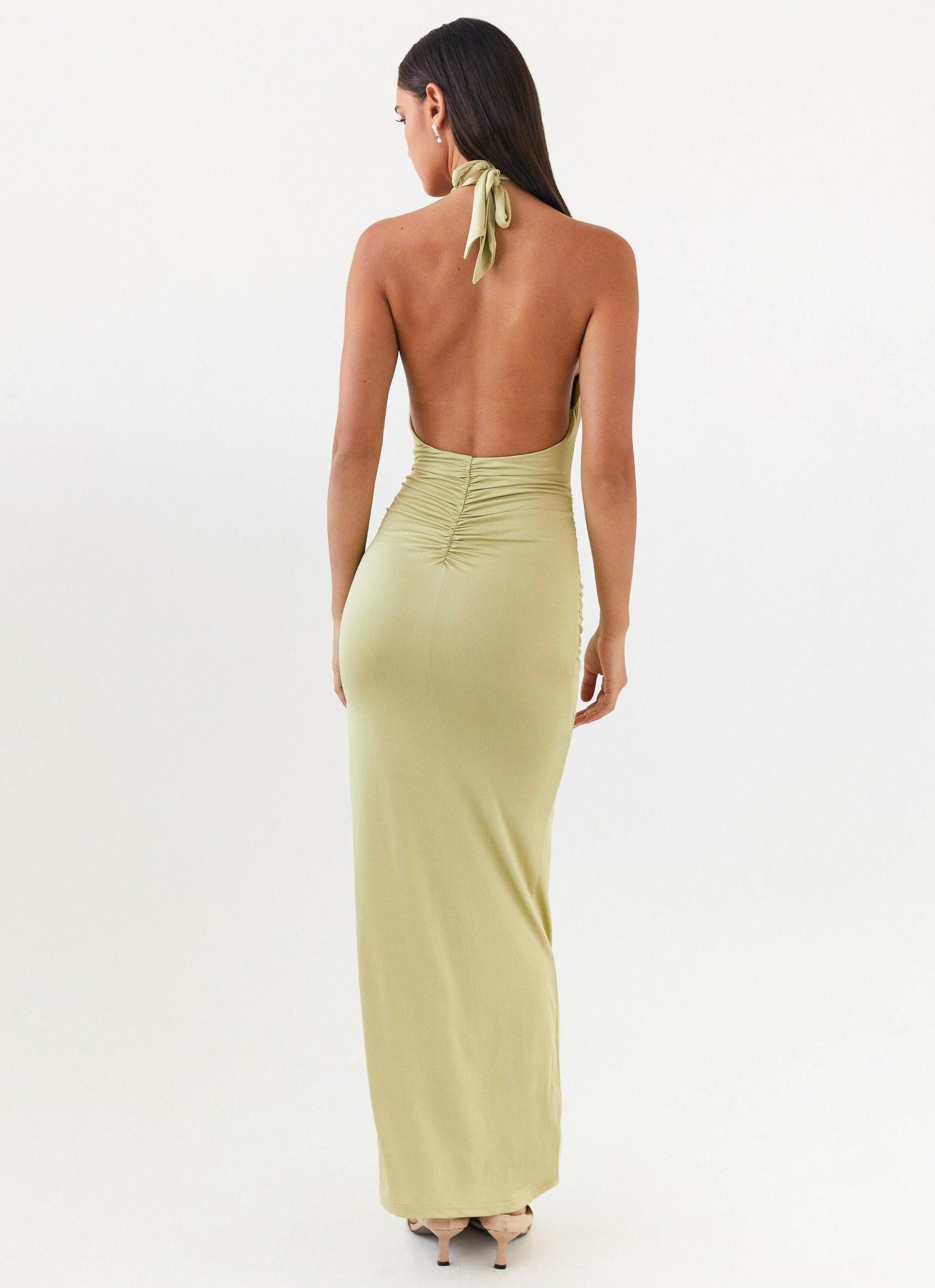 Samara Halterneck Maxi Dress - Sage Product Image
