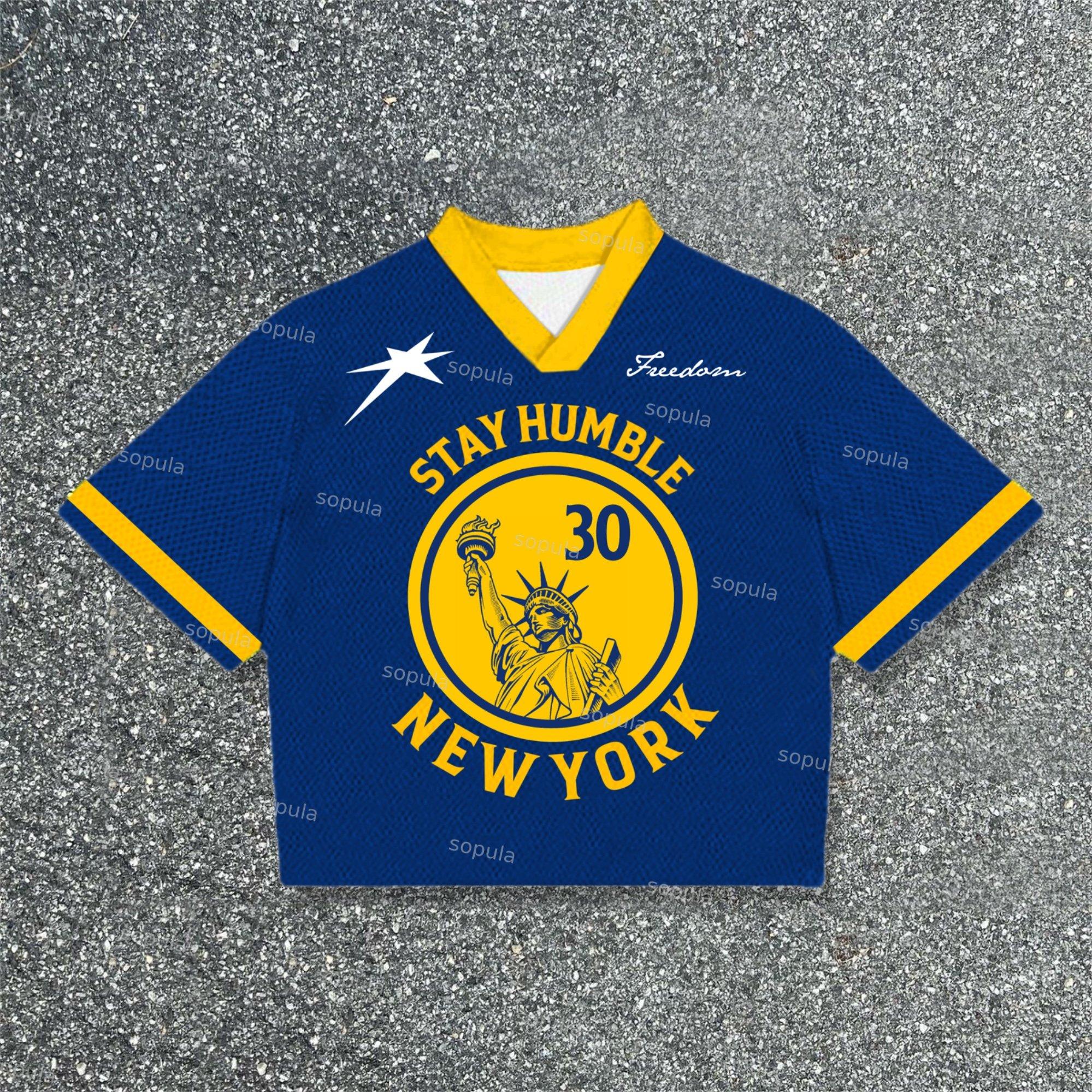 Sopula Statue Of Liberty No 30 Printed Blokette Blokecore V-Neck T-Shirt Product Image