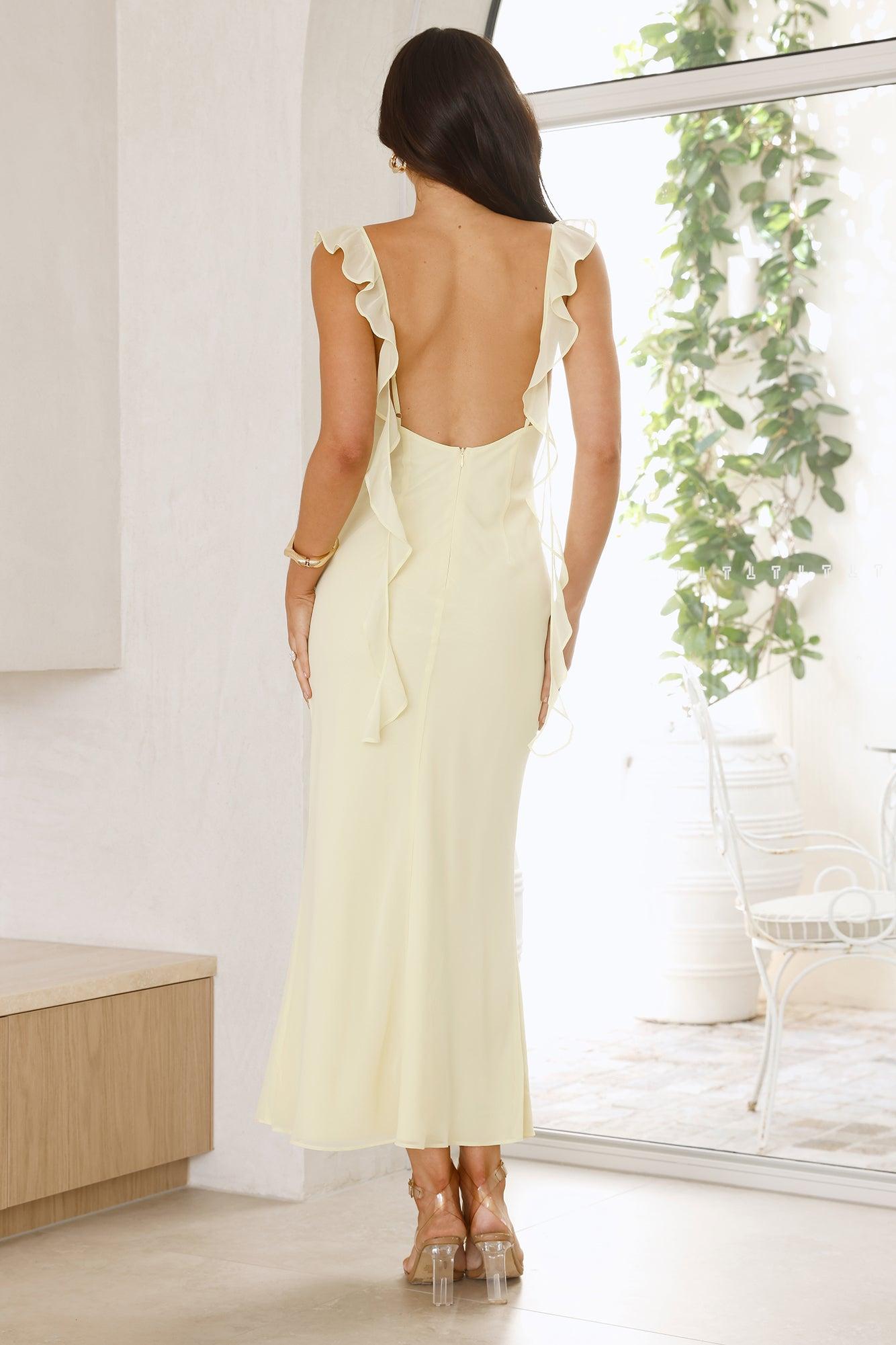 Saltwater Serenity Maxi Dress Lemon Product Image