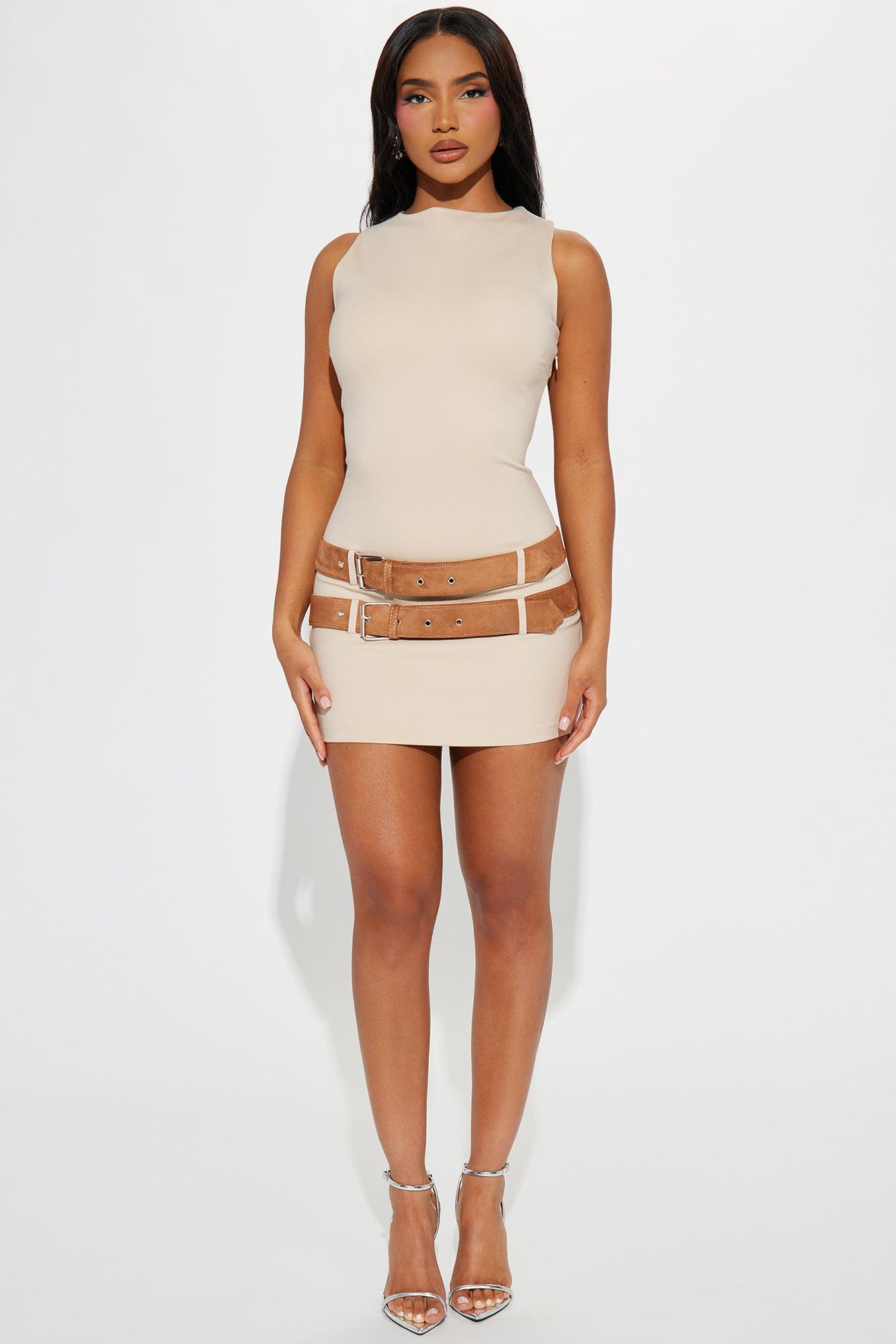 Rover Micro Mini Dress - Tan Product Image