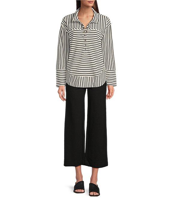 APNY Henley Grommet Placket Collar Long Sleeve Top Product Image