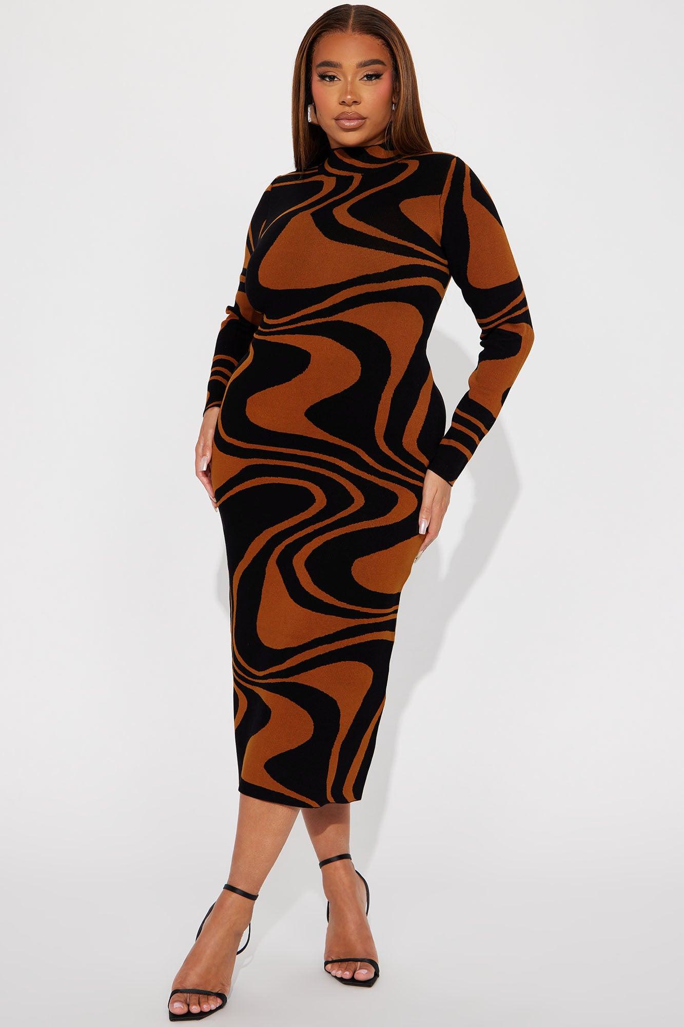 Azaria Sweater Midi Dress - Black/combo Female Product Image