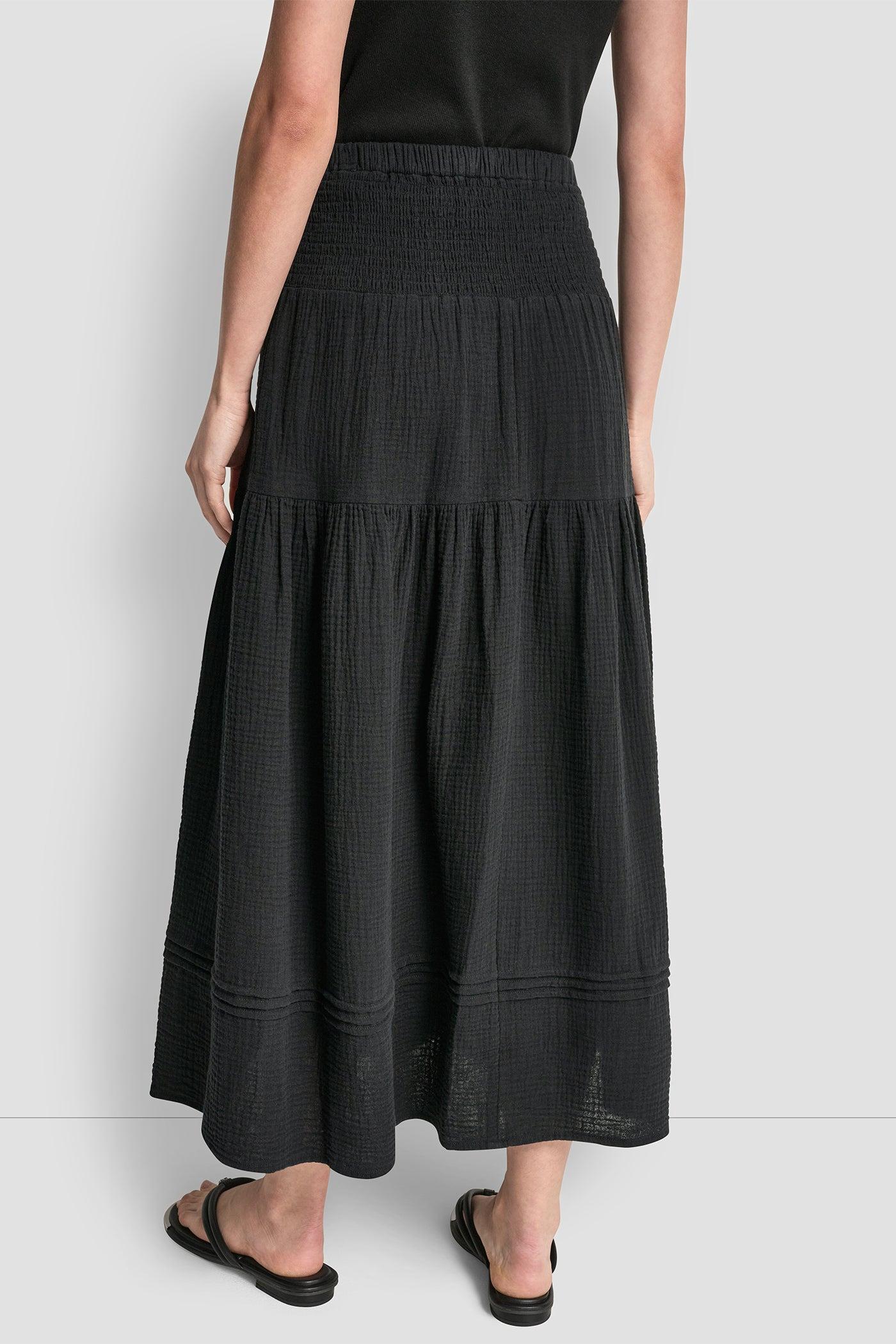 SMOCKED WAIST MAXI TIERED SKIRT Product Image