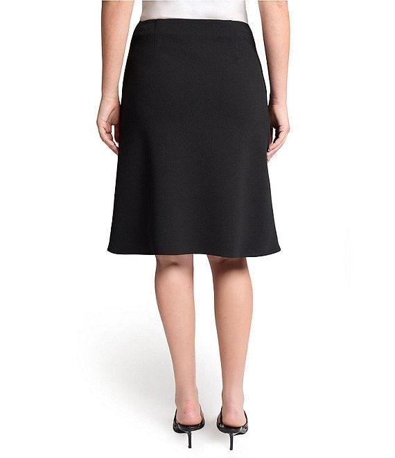Ming Wang Solid Stretch Deco Crepe A-Line Skirt Product Image