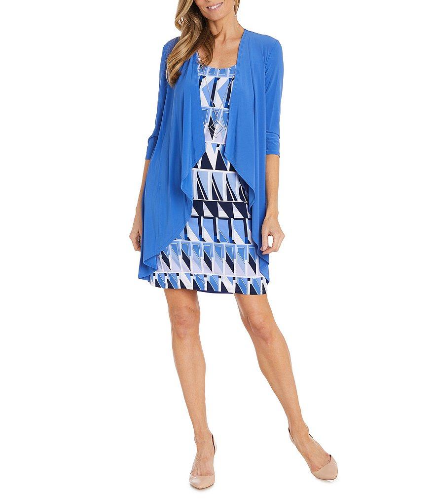 R & M Richards Geo Print 2-Piece Jacket Dress Product Image