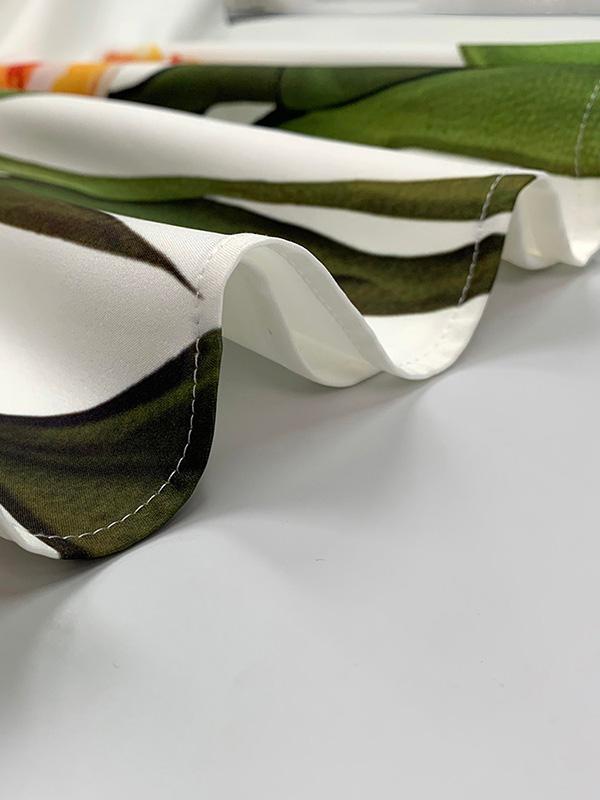 Short Sleeves Flower Print Boat Neck Maxi Dresses Product Image