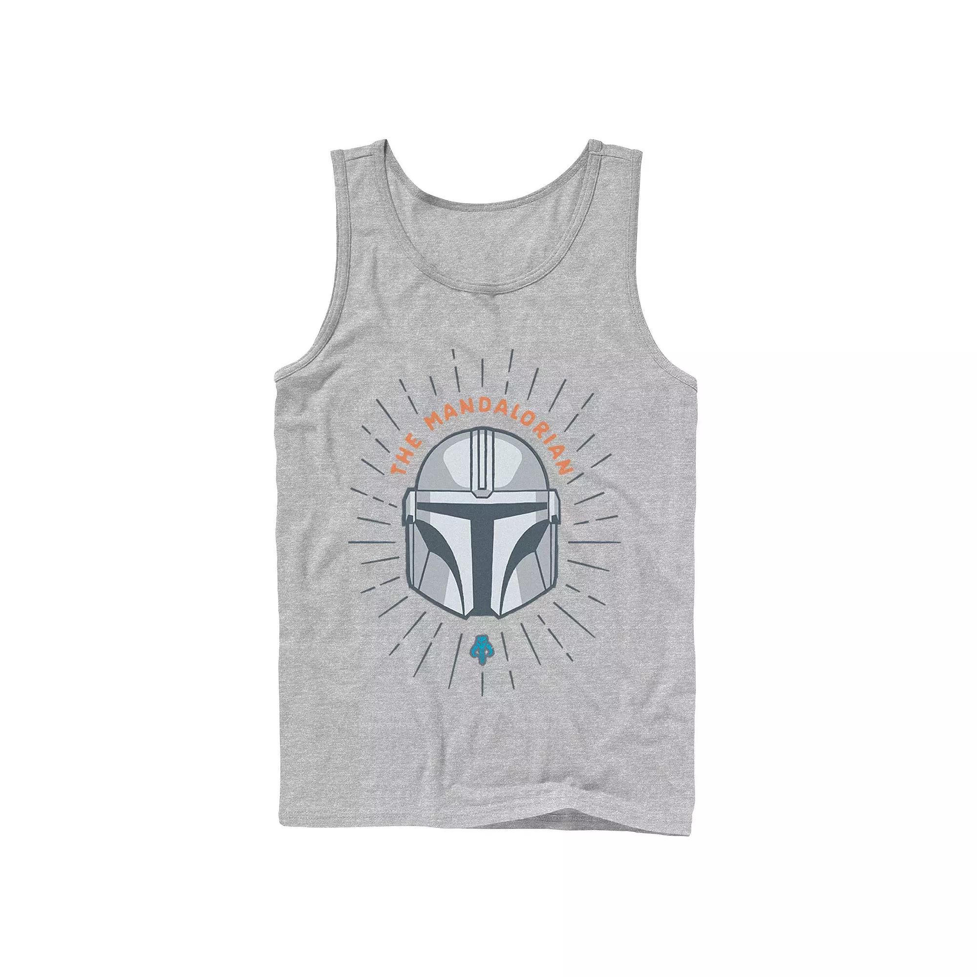 Men's Star Wars The Mandalorian Helmet Cartoon Tank Top,  Product Image