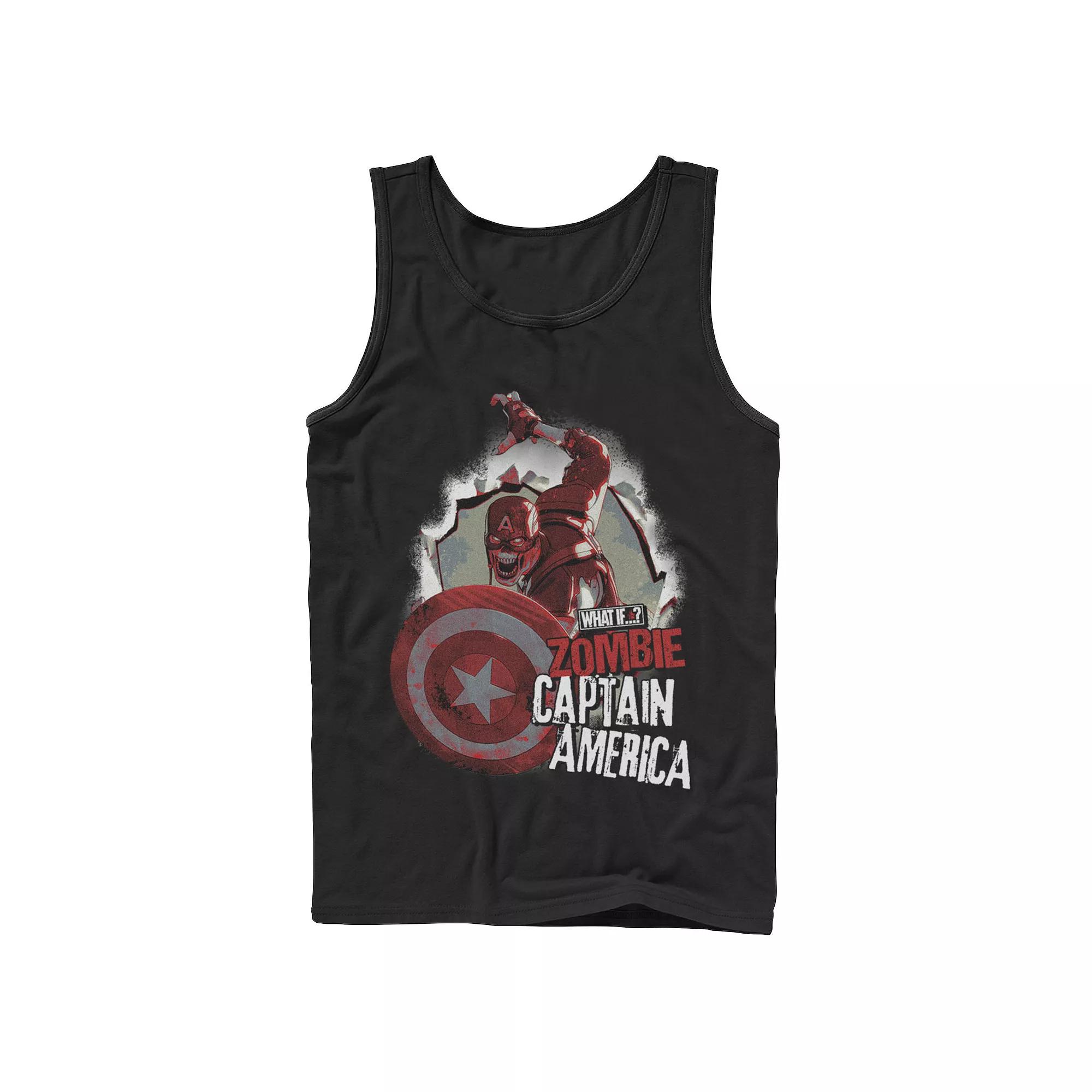 Men's Marvel What If Captain America Zombie Burst Poster Tee, Boy's,  Product Image