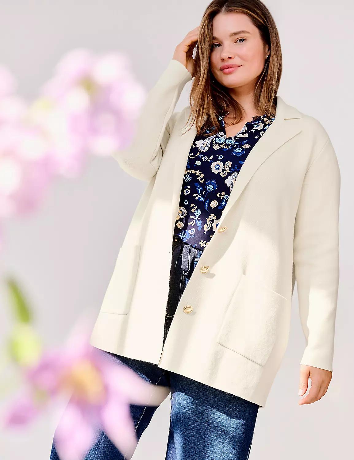 Button-Front Coatigan Product Image