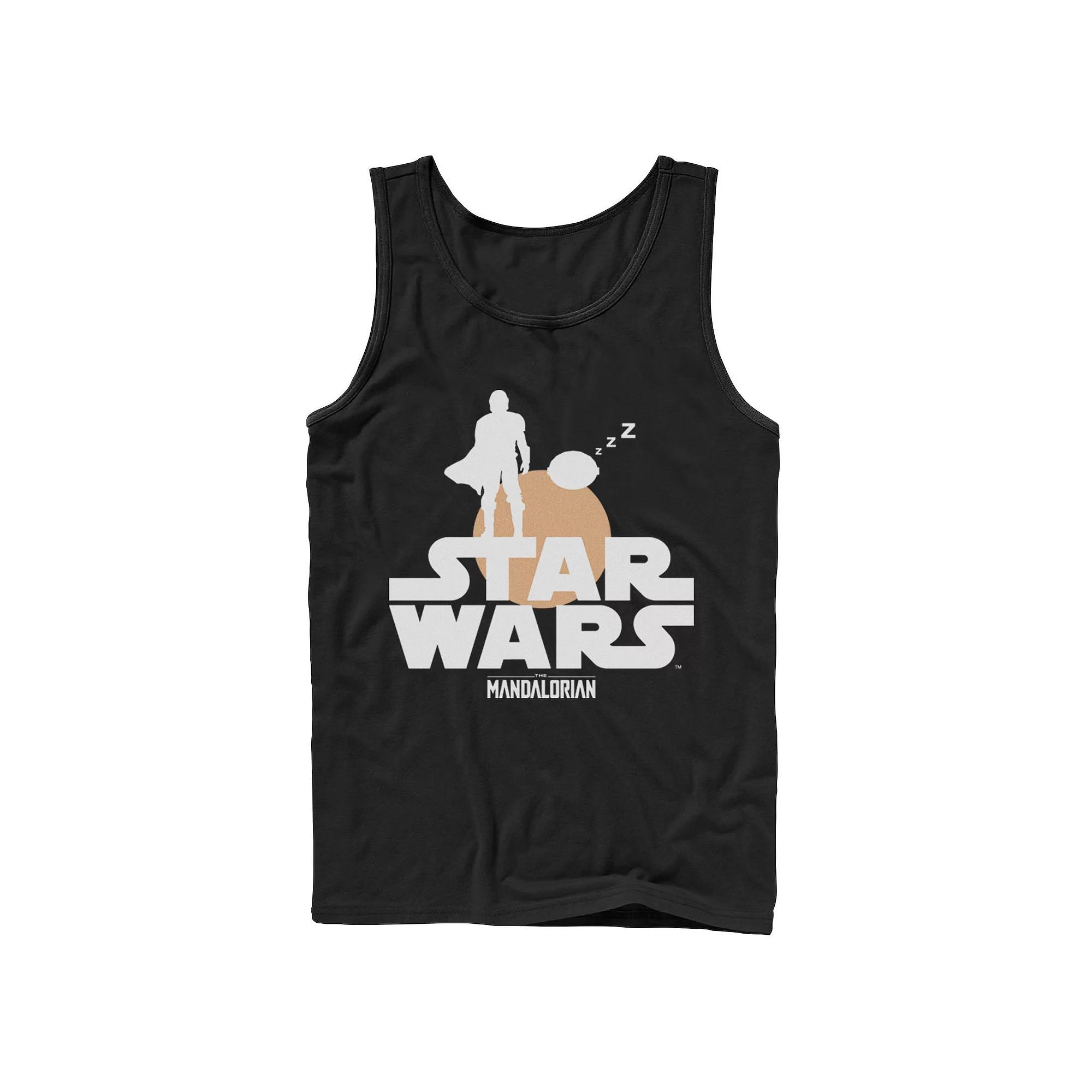 Men's Star Wars The Mandalorian The Child Sunset Silhouette Logo Tank Top,  Product Image