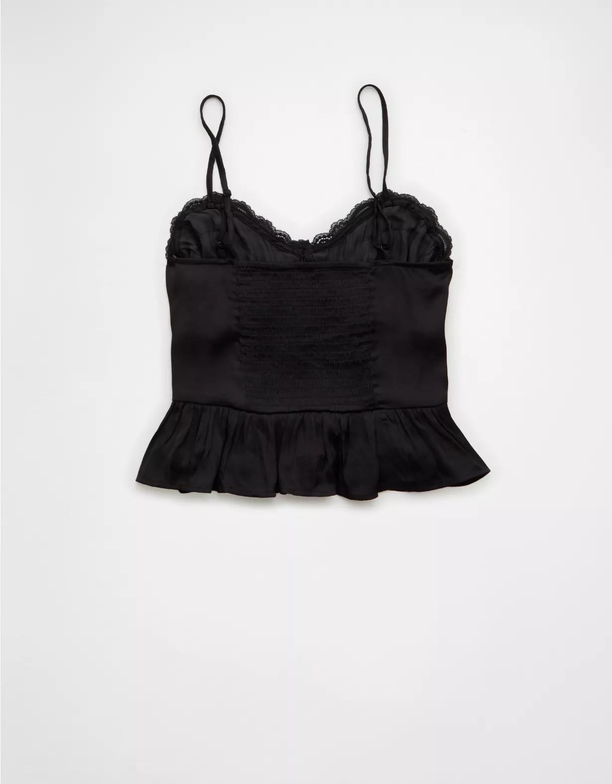 AE Satin Peplum Tank Top Product Image